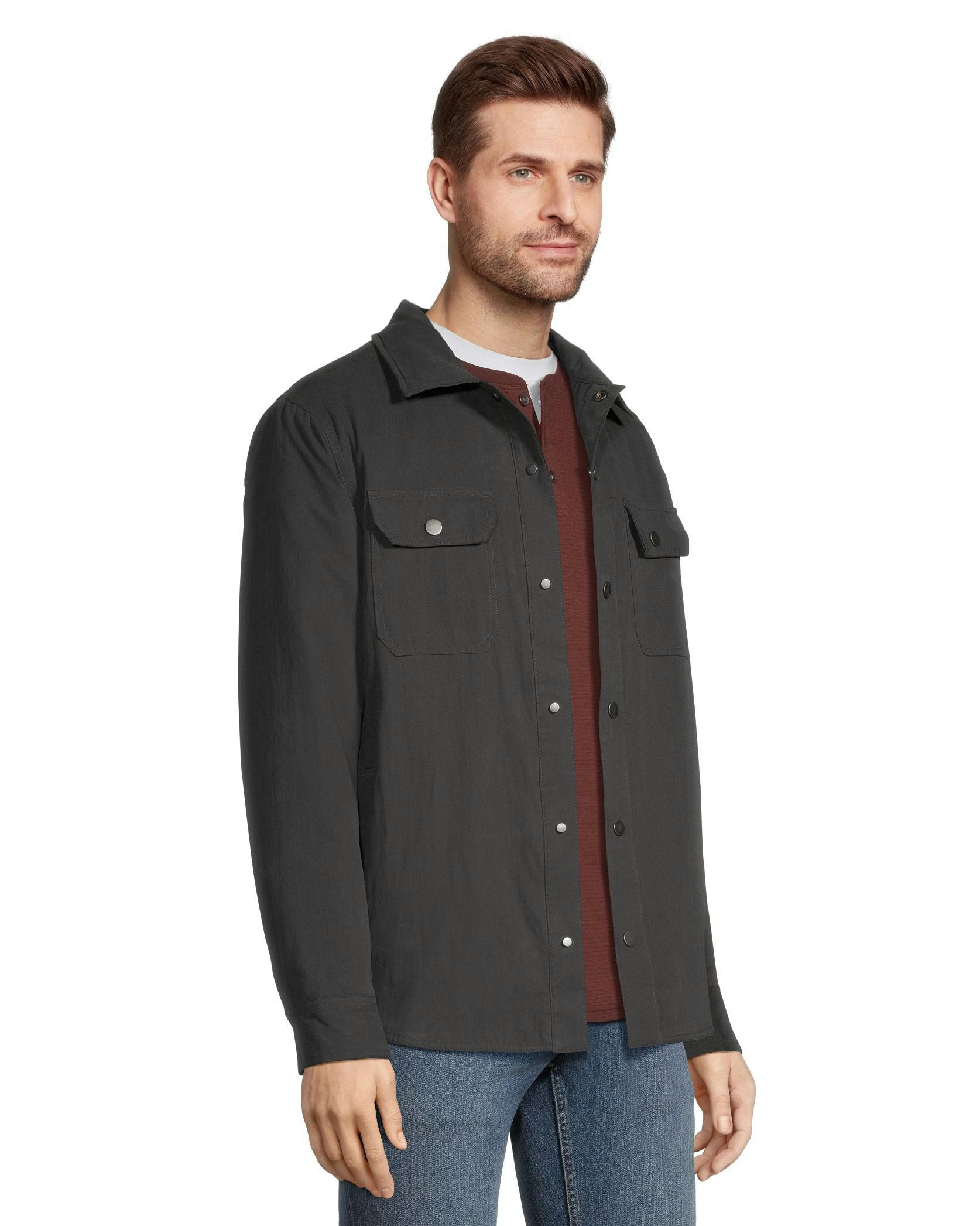 Denver Hayes Men's Cotton Shacket Casual Jacket