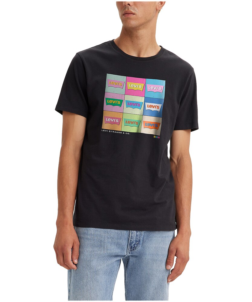 Levi's Men's Grid Logo Graphic Crewneck Cotton T Shirt