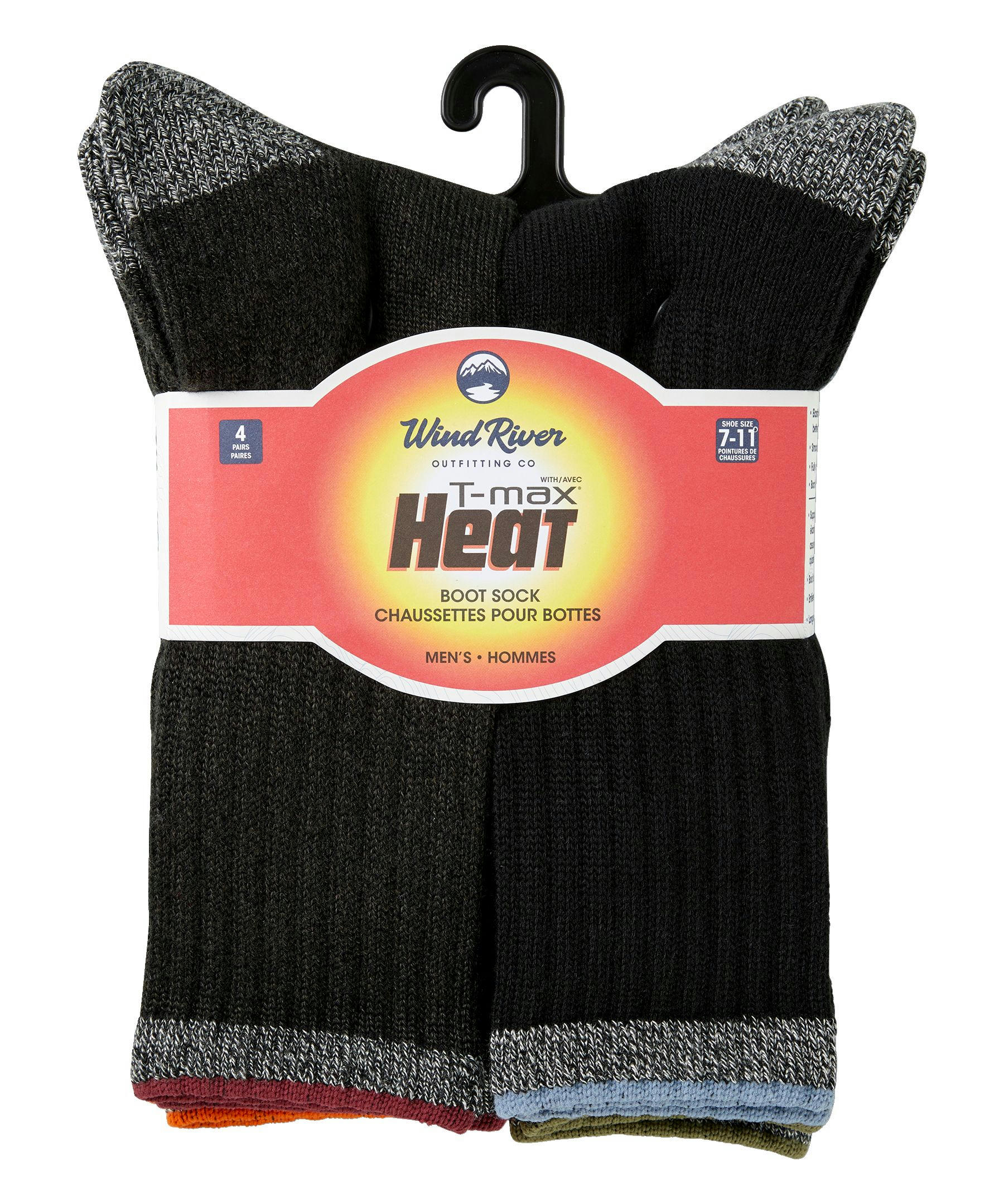 WindRiver Men's T-MAX 4 Pack Thermal Boot Sock