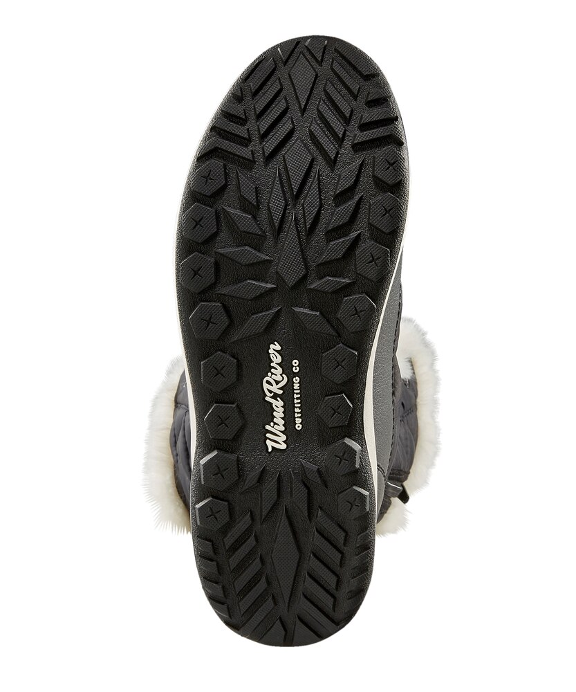 WindRiver Women's Summit II T-Max Insulated Winter Boots with Faux Fur Trim - Black/White