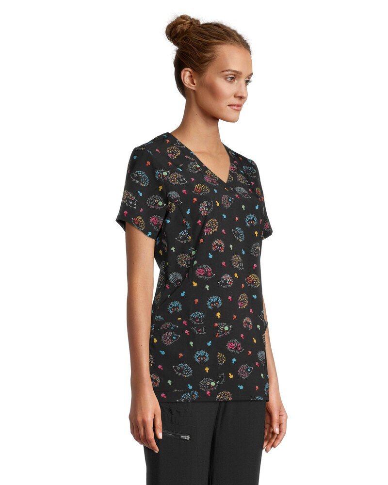 Scrubletics Women's Kangaroo Pocket Print Scrub Top