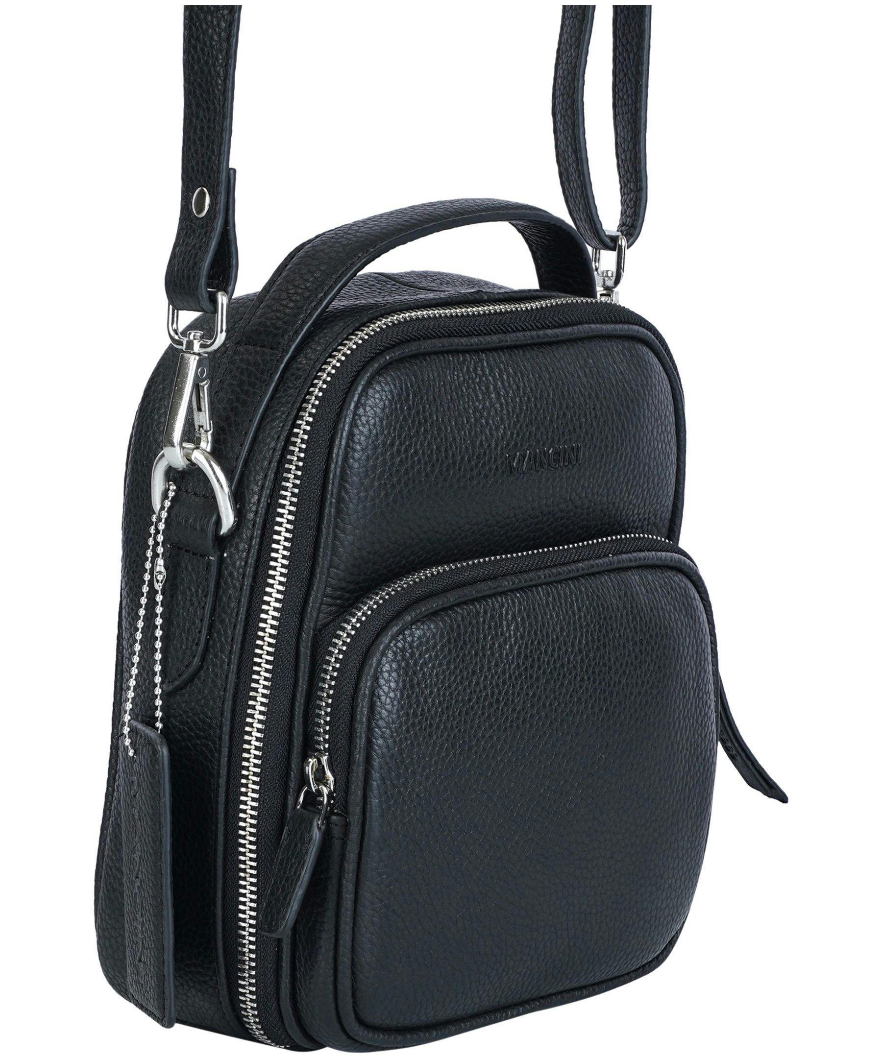 Mancini Leather Goods Women's Pebelled Daisy North/South Crossbody Bag