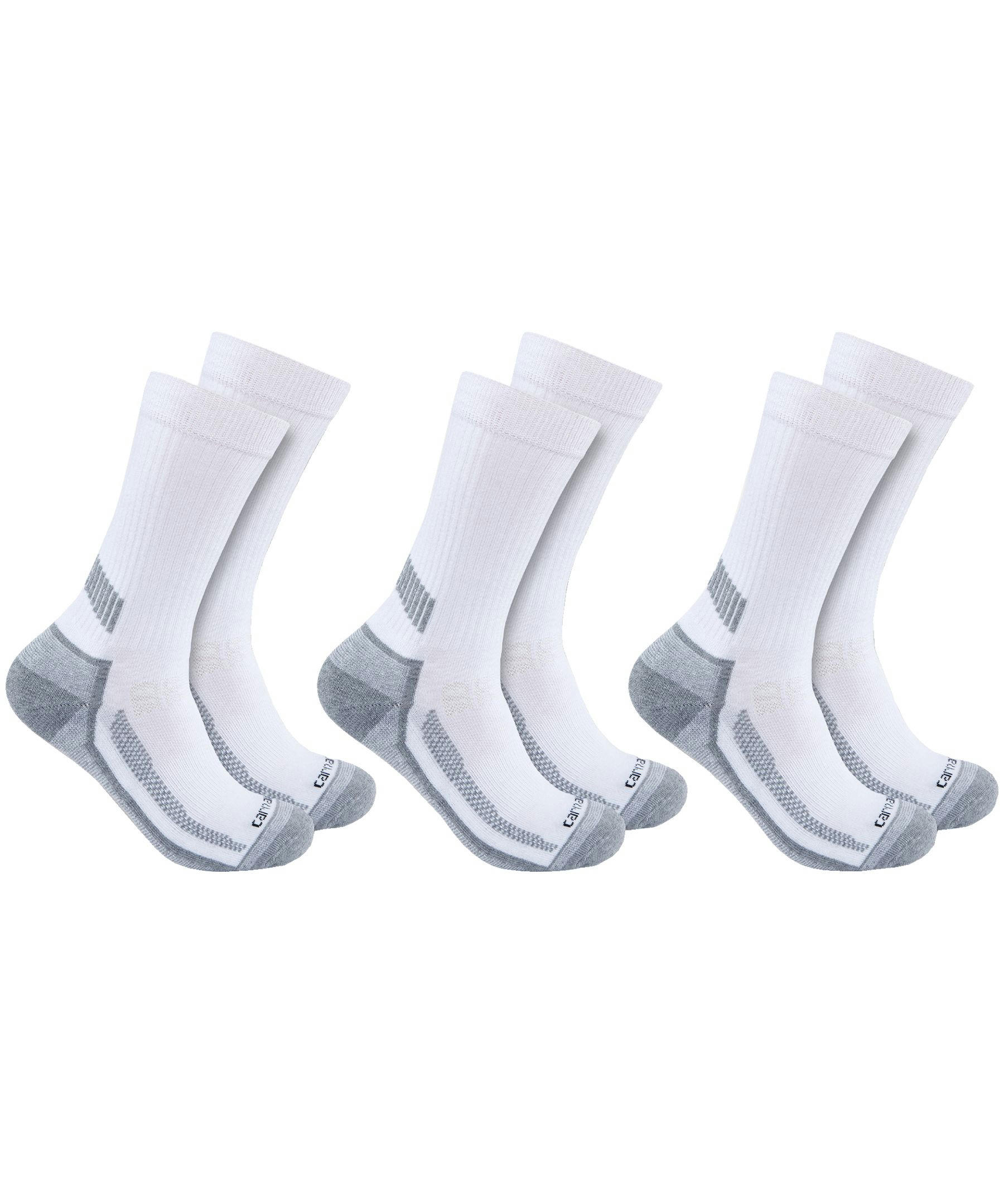 Carhartt Men's Force Midweight Crew Work Socks - 3-Pack