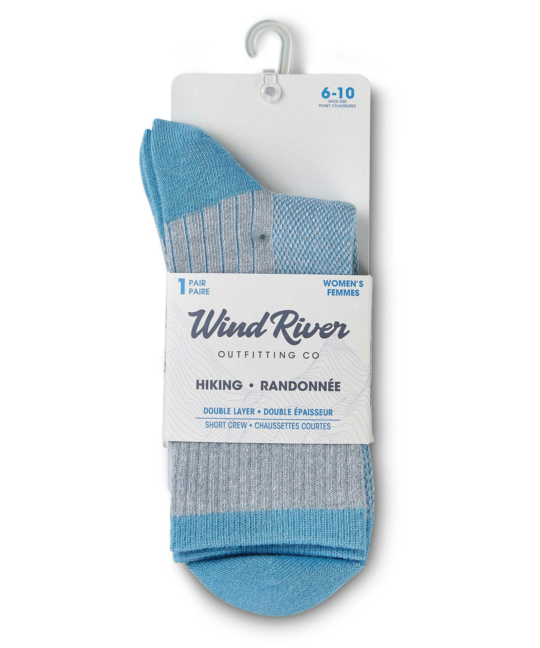 WindRiver Women's Double Layer Breathable Hiking Short Crew Socks