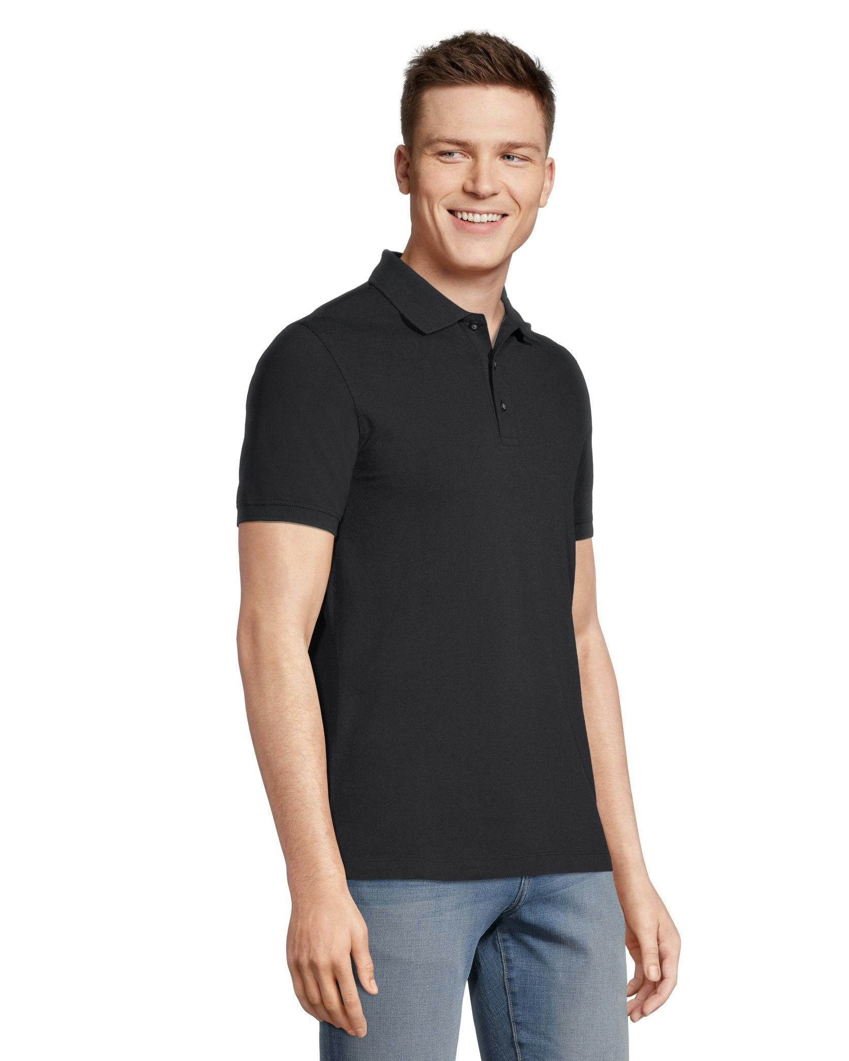 Denver Hayes Men's 50 Wash Modern Fit Stretch Pique Polo Shirt