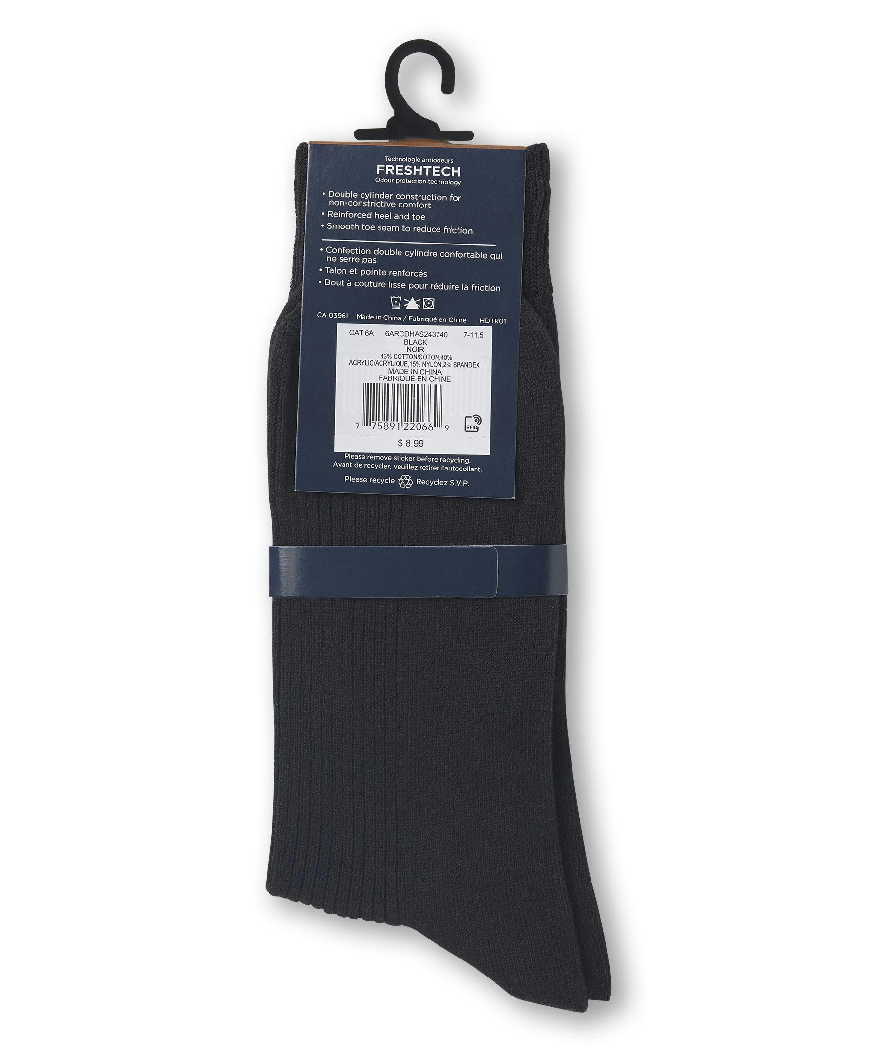 Denver Hayes Men's FRESHTECH® Casual Rib Crew Socks