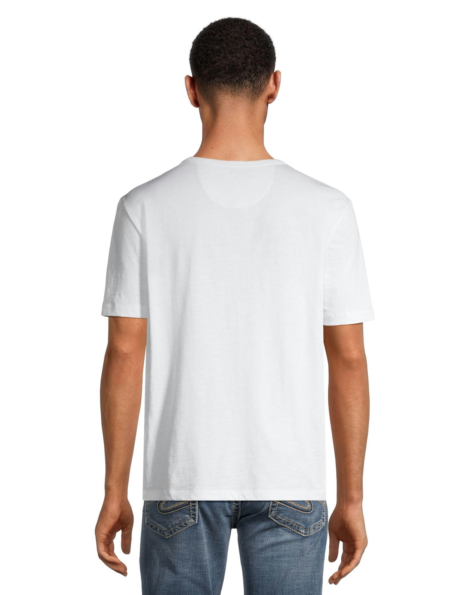 Silver Men's Short Sleeve Solid Slub Henley Shirt