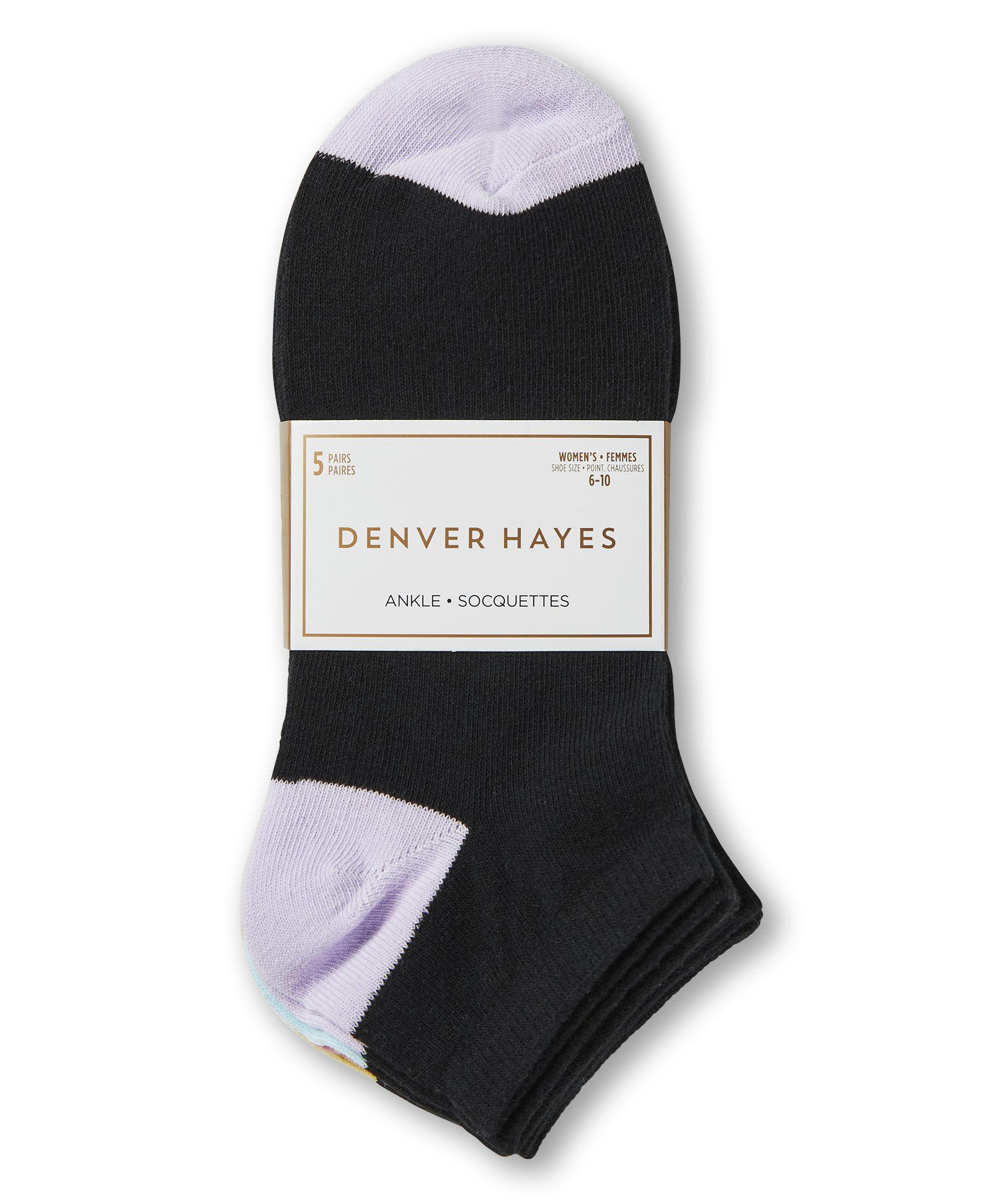 Denver Hayes Women's Ankle Socks, 5 Pack