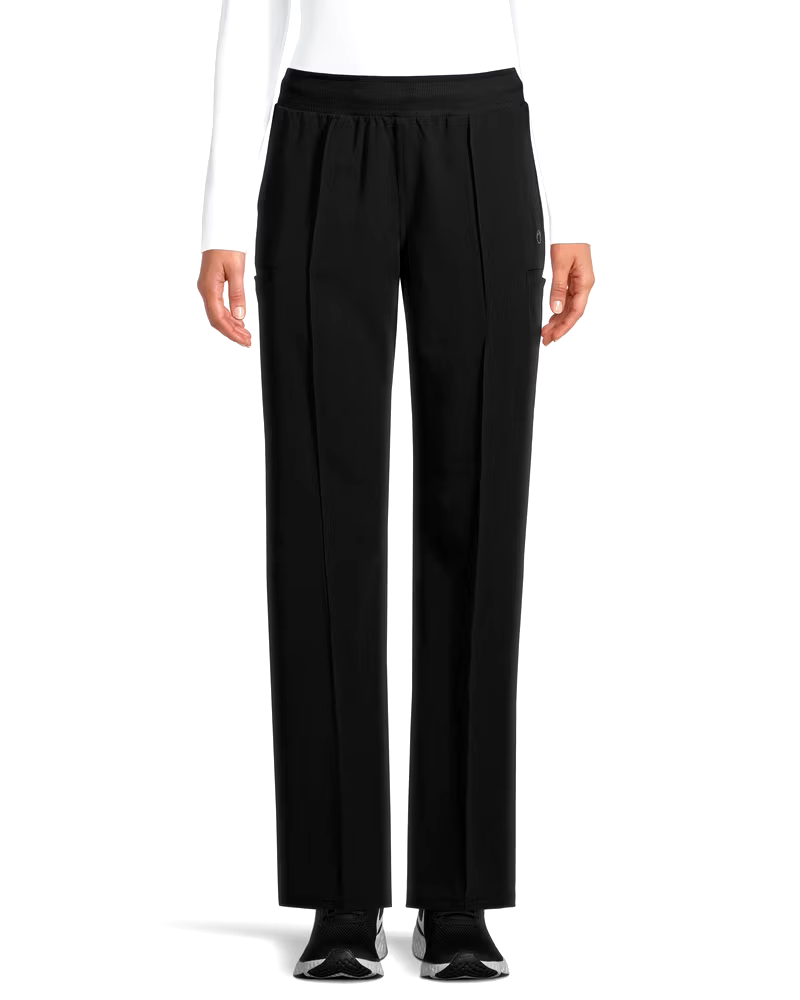 Women's Comfort Waist Wide Leg Scrub Pants - Black