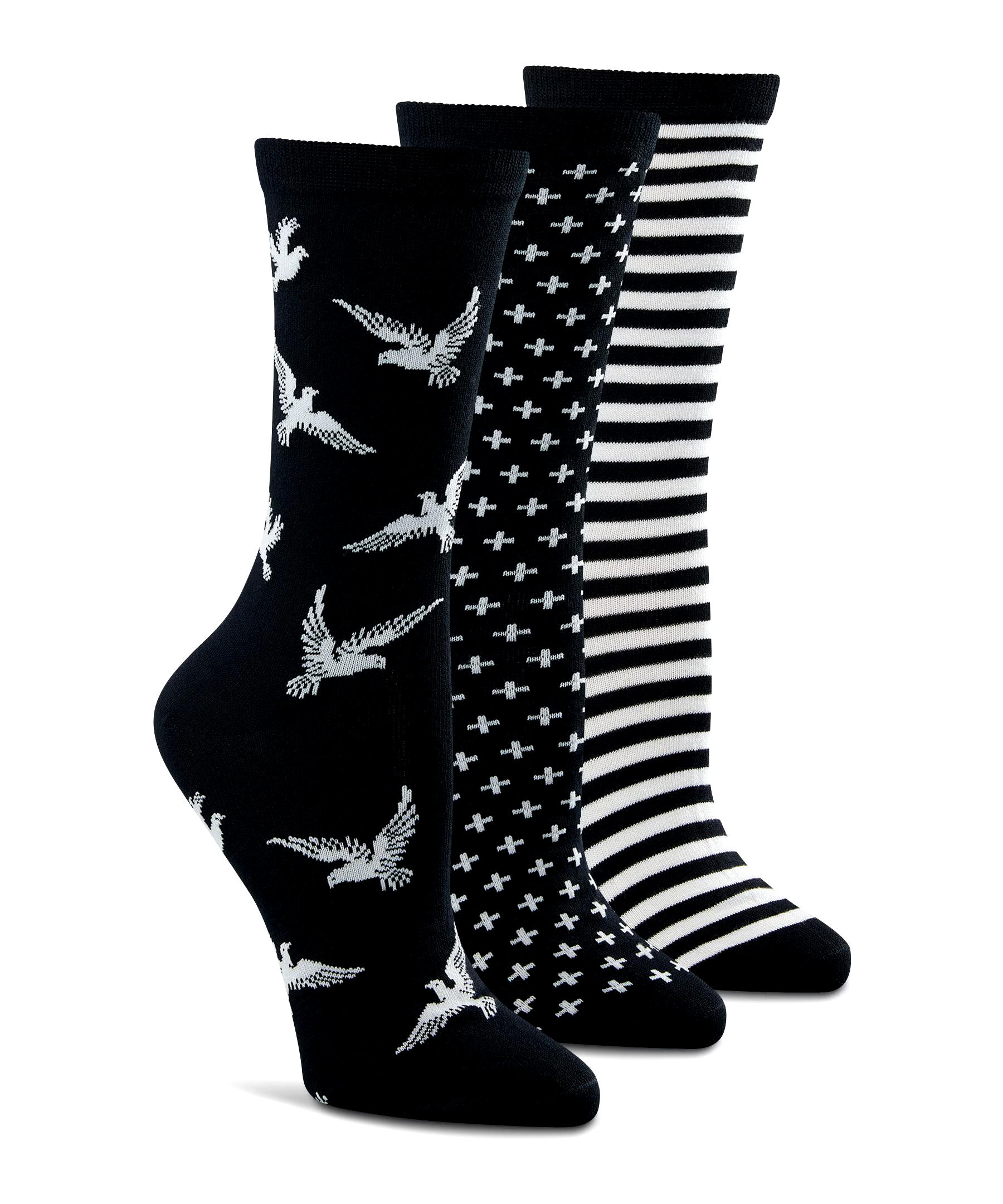 Denver Hayes Women'sCrew Cut Socks, 3 Pack