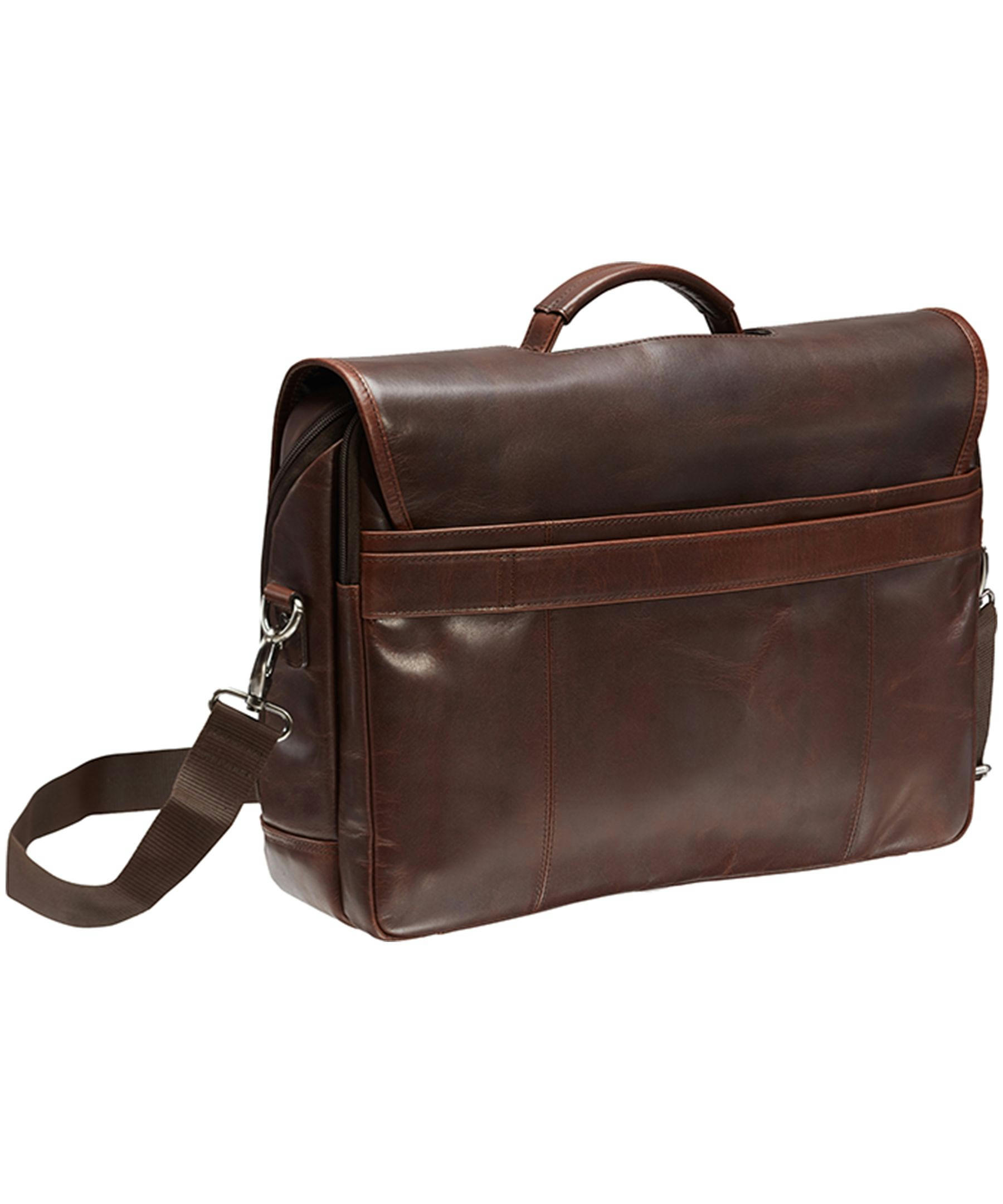 Mancini Leather Goods Men's Buffalo Business Briefcase Brown