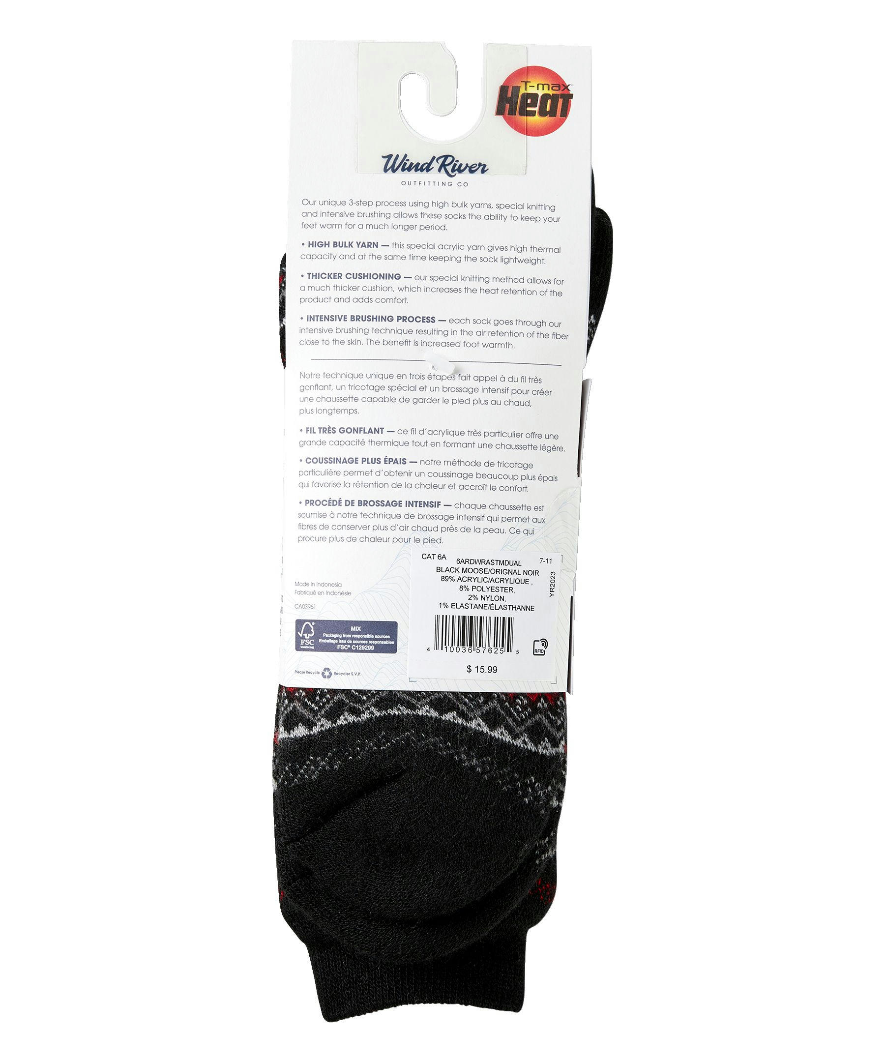 WindRiver Men's T-Max Heat Dual Layer Thermal Boot Socks