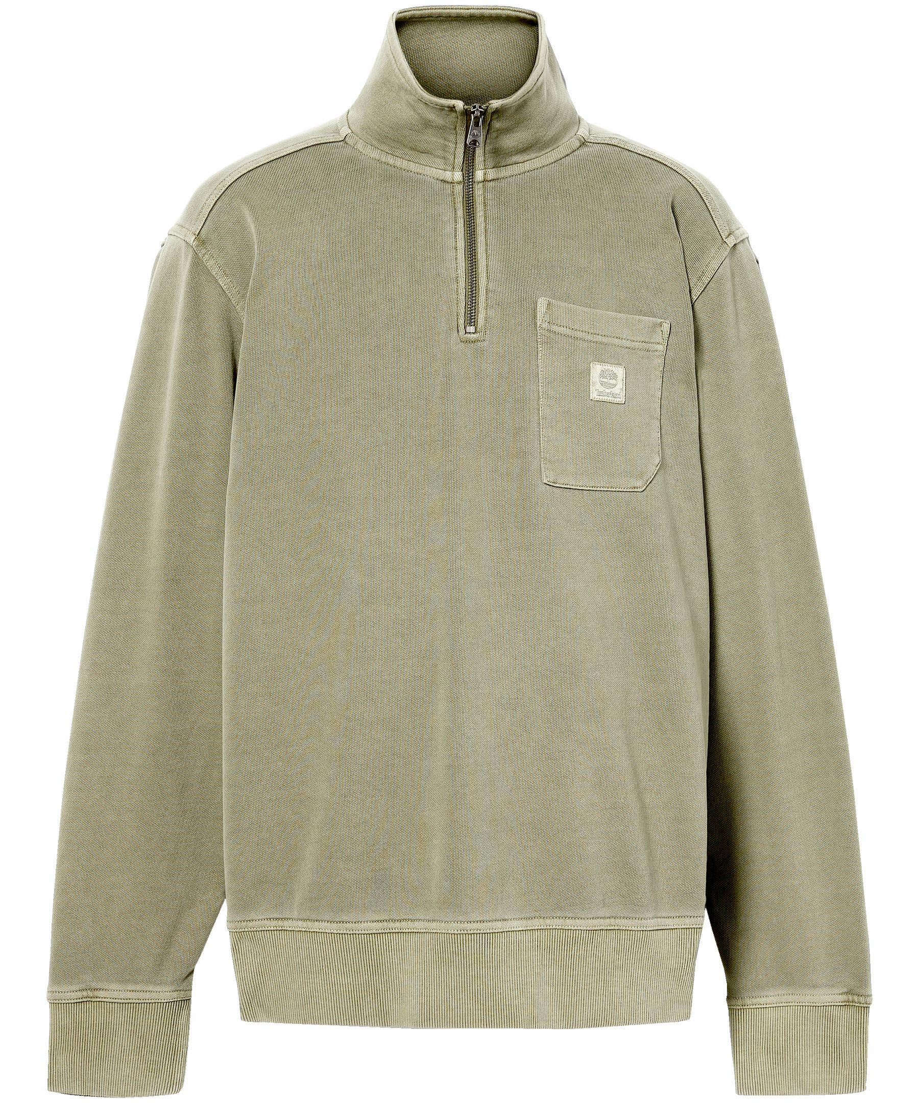 Timberland Men's Quarter Zip Garment Dye Fleece Sweatshirt