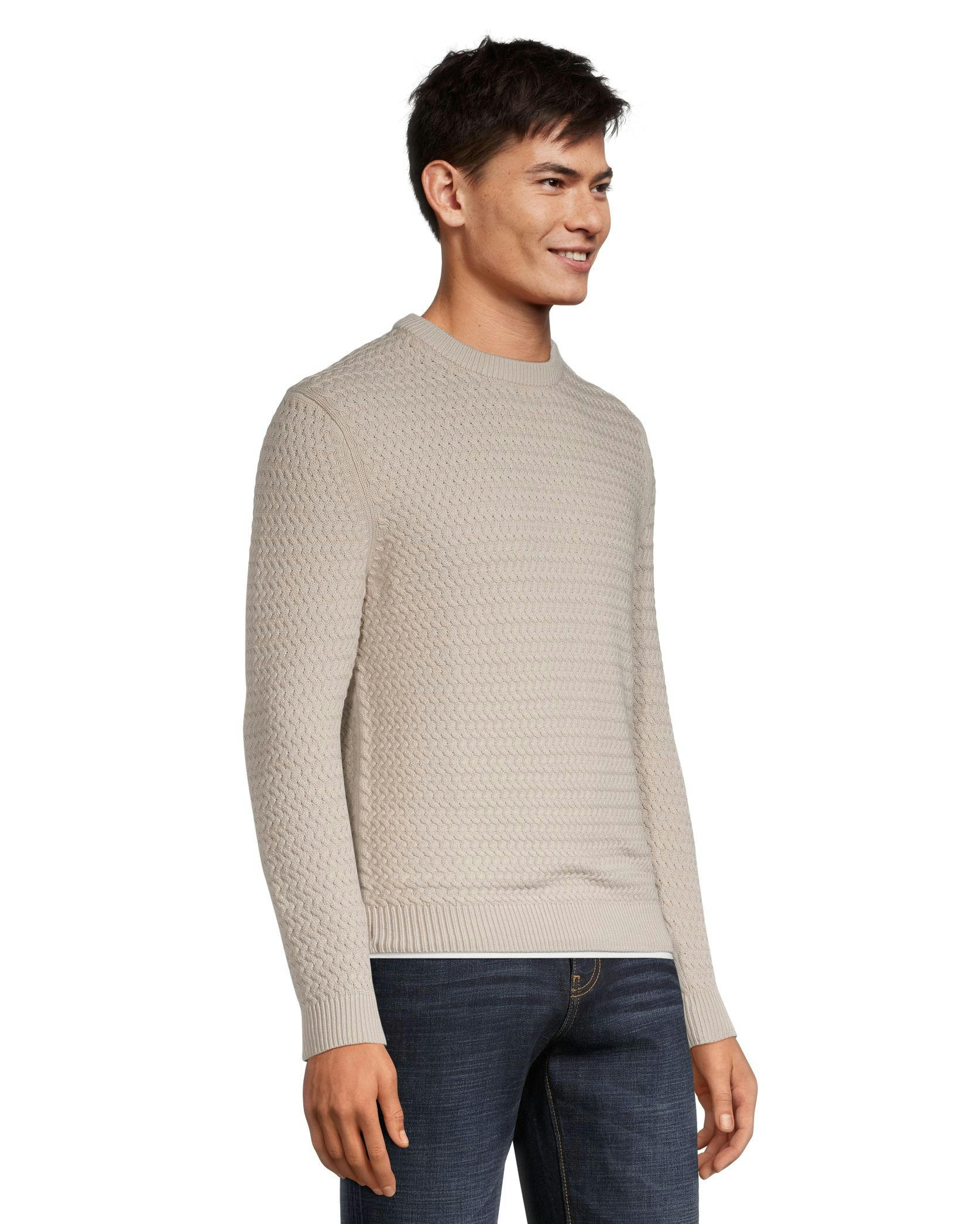 Denver Hayes Men's Rope Stitch Crewneck Sweater
