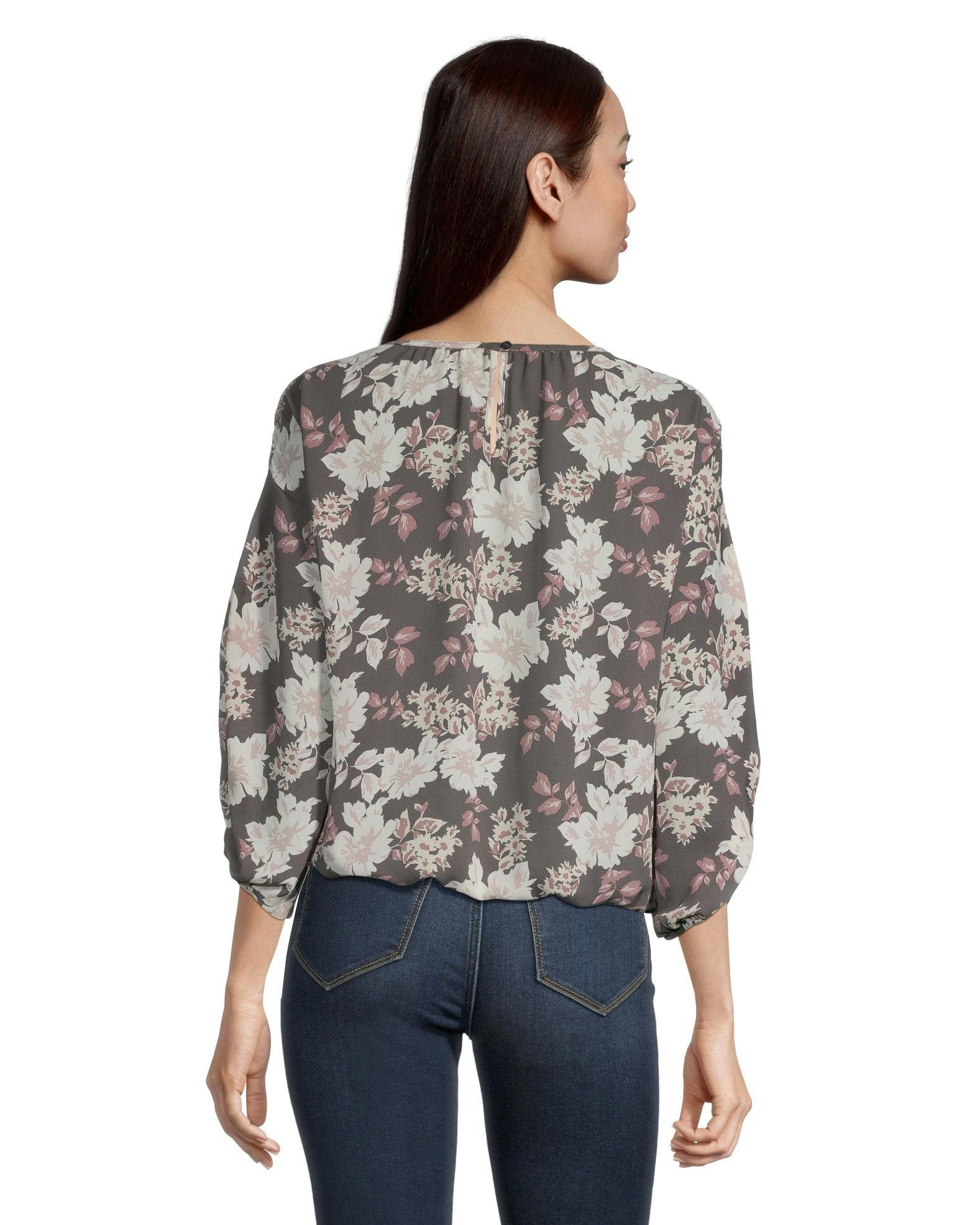 Denver Hayes Women's Relaxed Fit Long Sleeve Scoop Neck Blouse