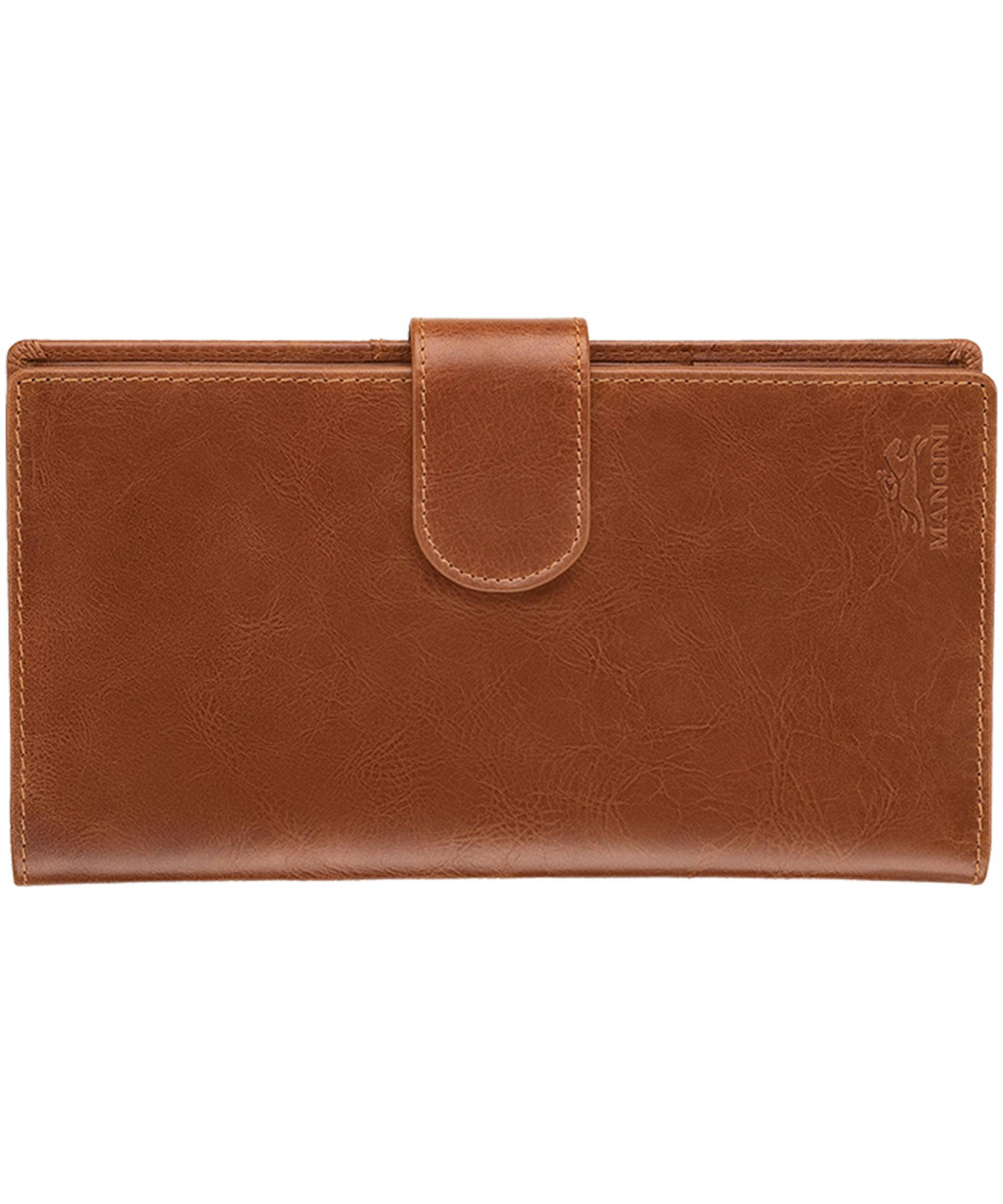 Mancini Leather Goods Unisex Casablanca RFID Secure Passport and Travel Organizer Brown