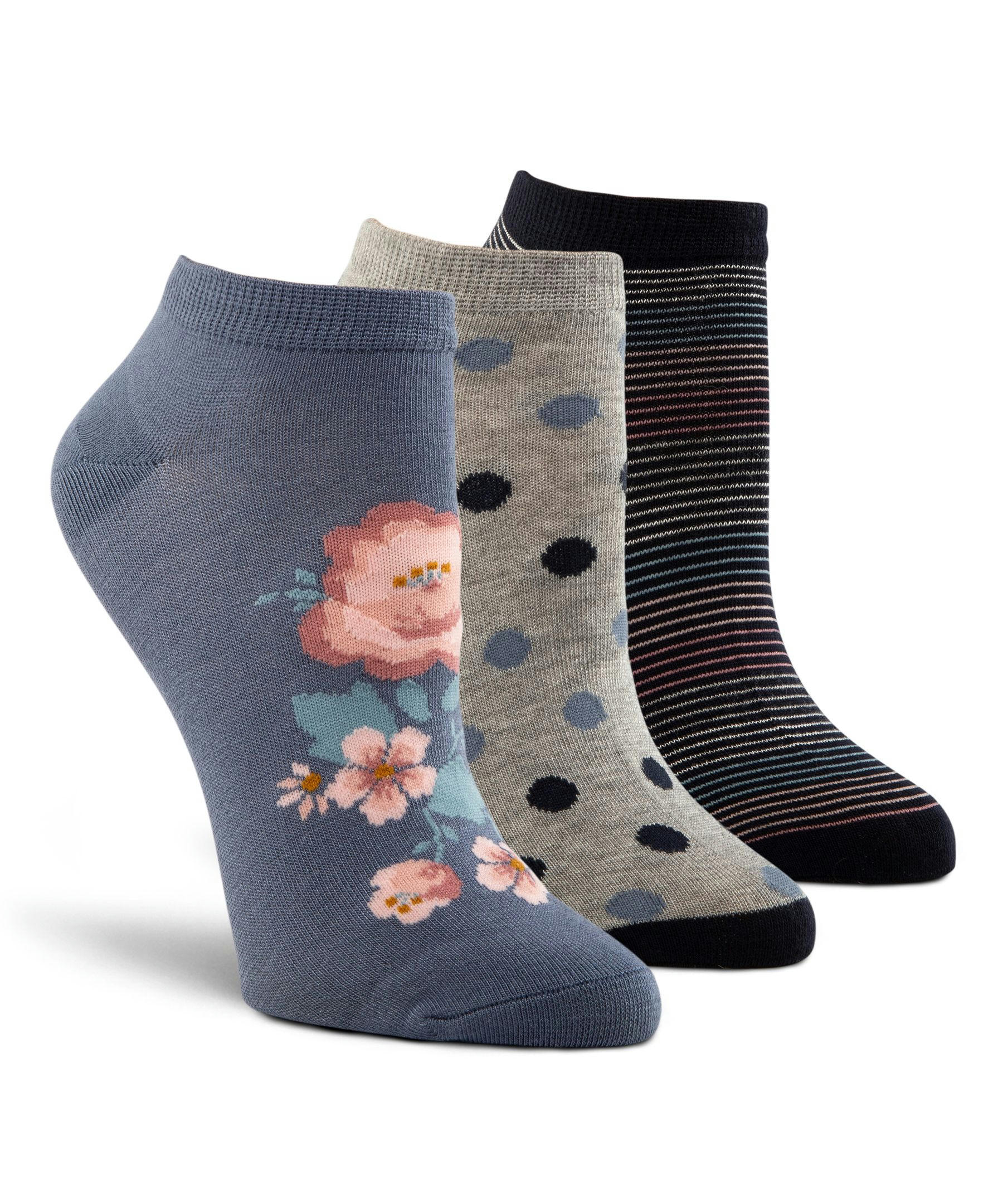 Denver Hayes Women's 3-Pack Bamboo Low Cut Socks