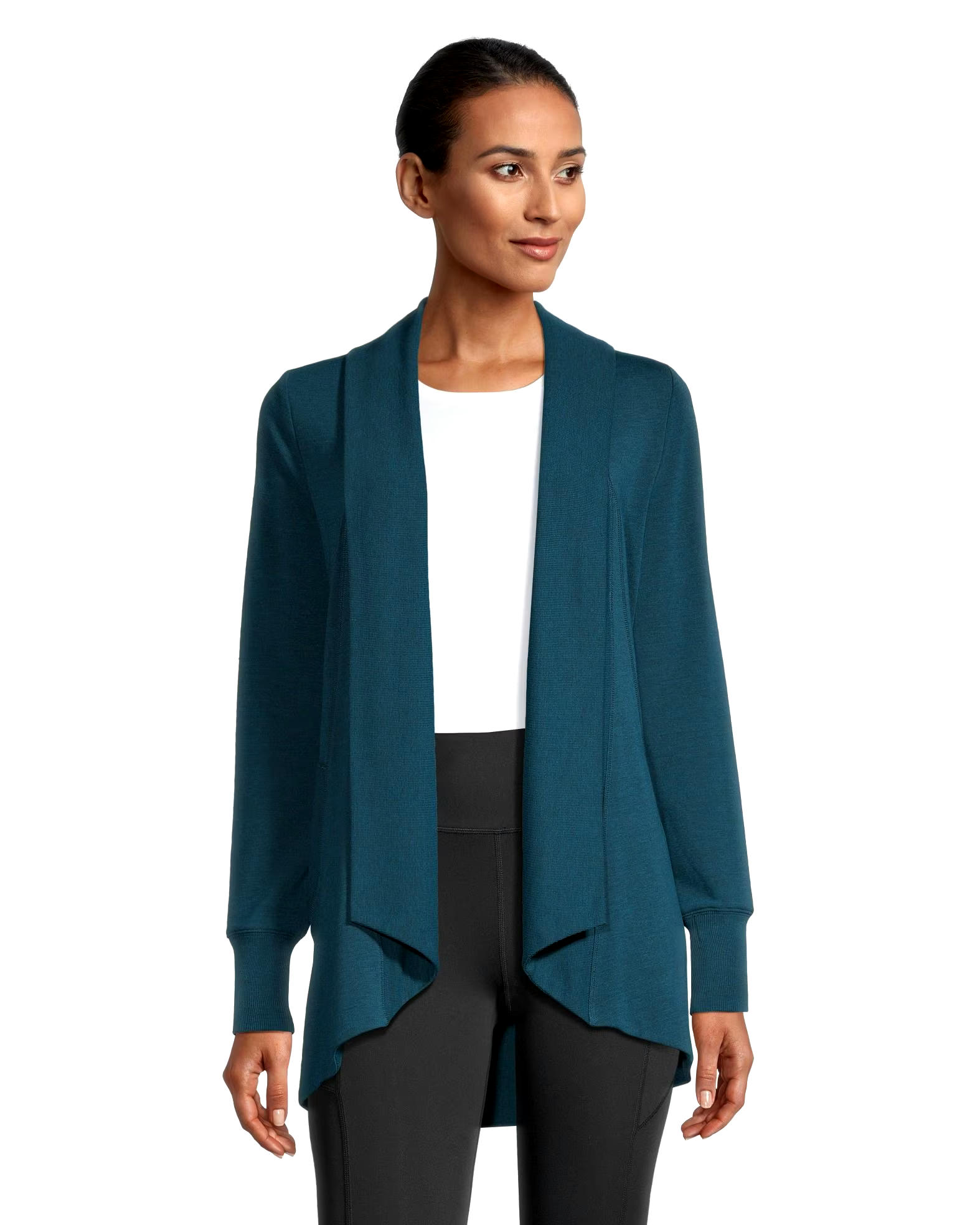 Shambhala Women's Semi-Fitted French Terry Open Cardigan