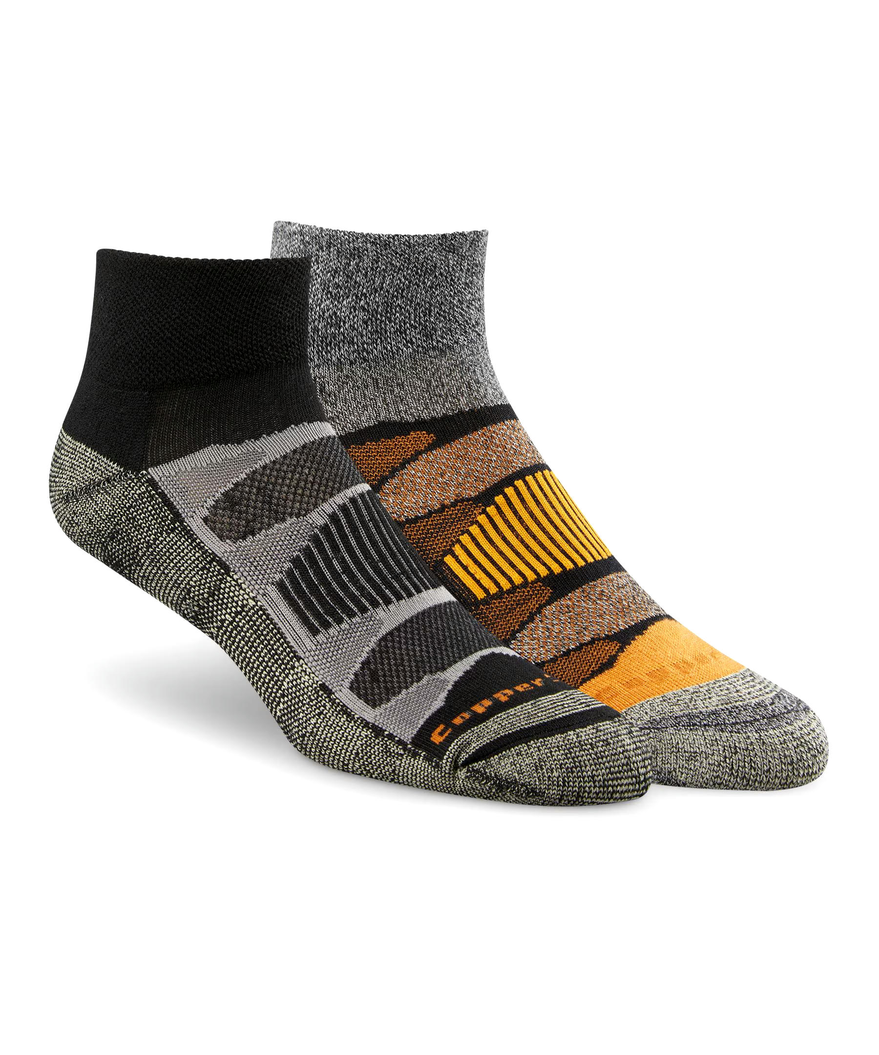 Copper Sole Men's 2 Pack All Season Hiking Moisture Guard Technology Ankle Socks