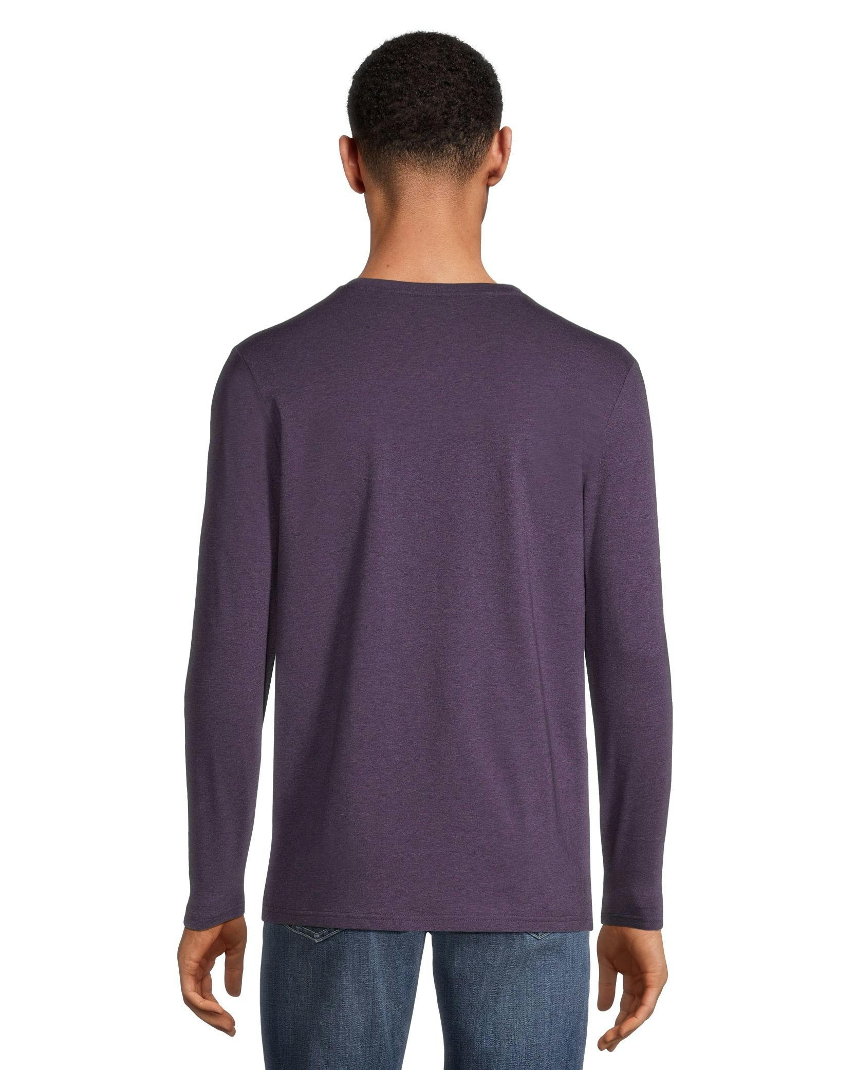 Denver Hayes Men's Stretch Long Sleeve Modern Fit Crewneck T Shirt