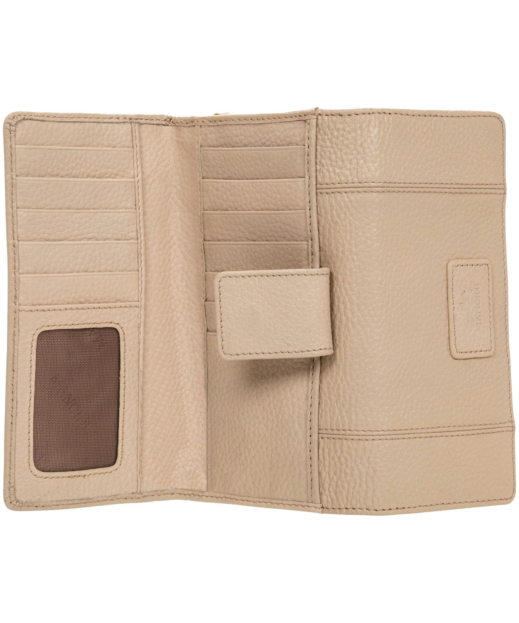 Mancini Leather Goods Women's Pebelled RFID Secure Medium Clutch Wallet