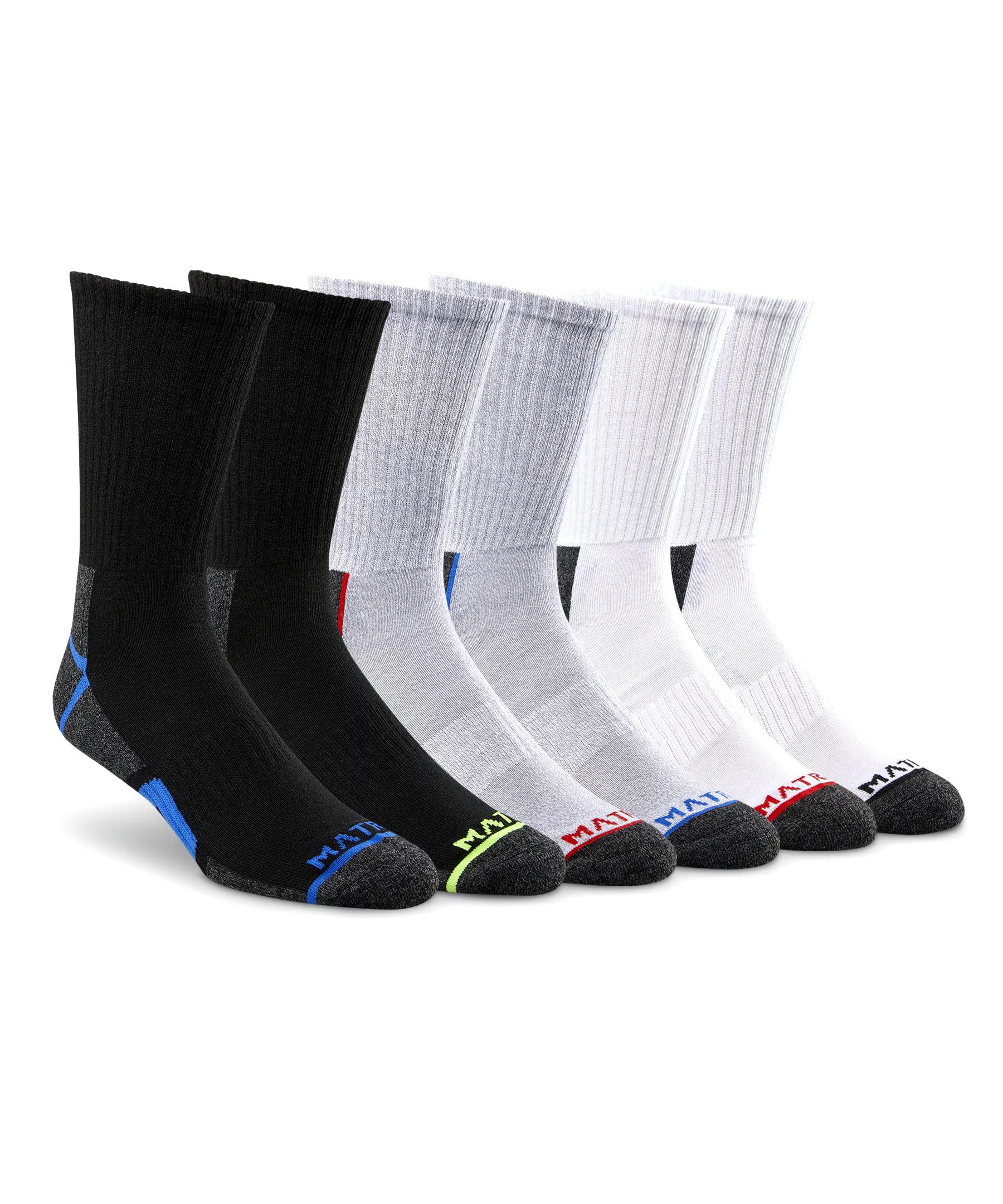 Matrix Men's 6 Pack Crew Sport Socks