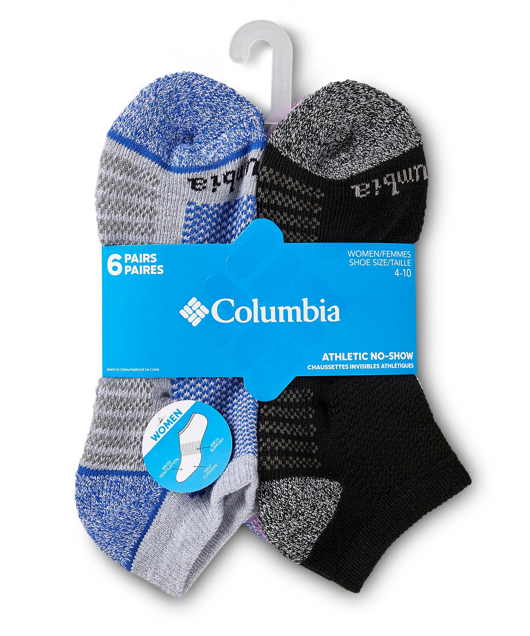 Columbia Women's 6 Pack Athletic Moisture Guard No Show Socks