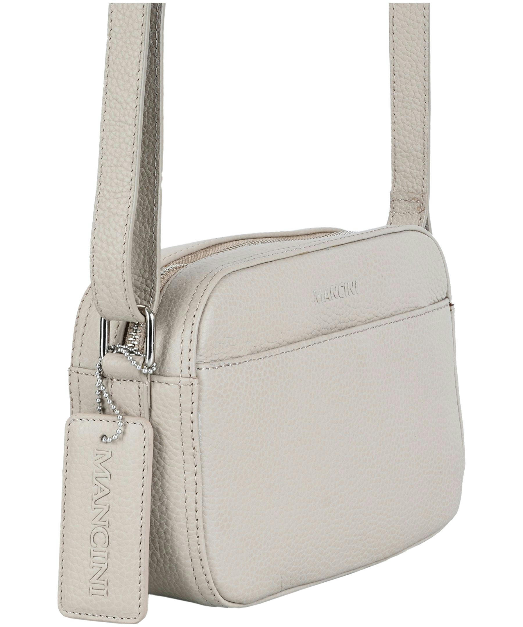 Mancini Leather Goods Women's Pebelled RFID Secure Clara Crossbody Bag