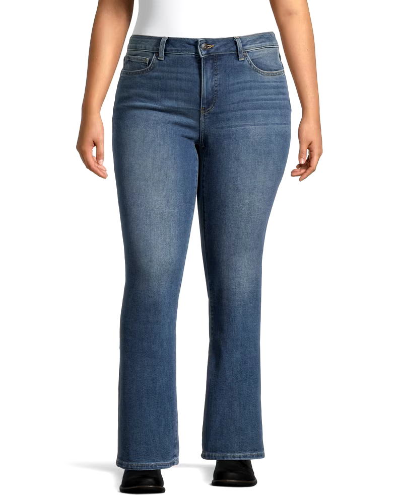 Denver Hayes Women's Curvy Mid Rise Bootcut Jeans - Medium Indigo