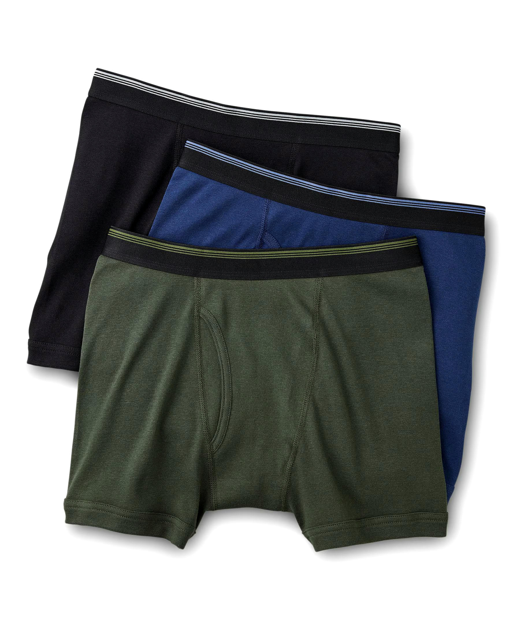 Denver Hayes Men's 3 Pack Solid Boxer Briefs