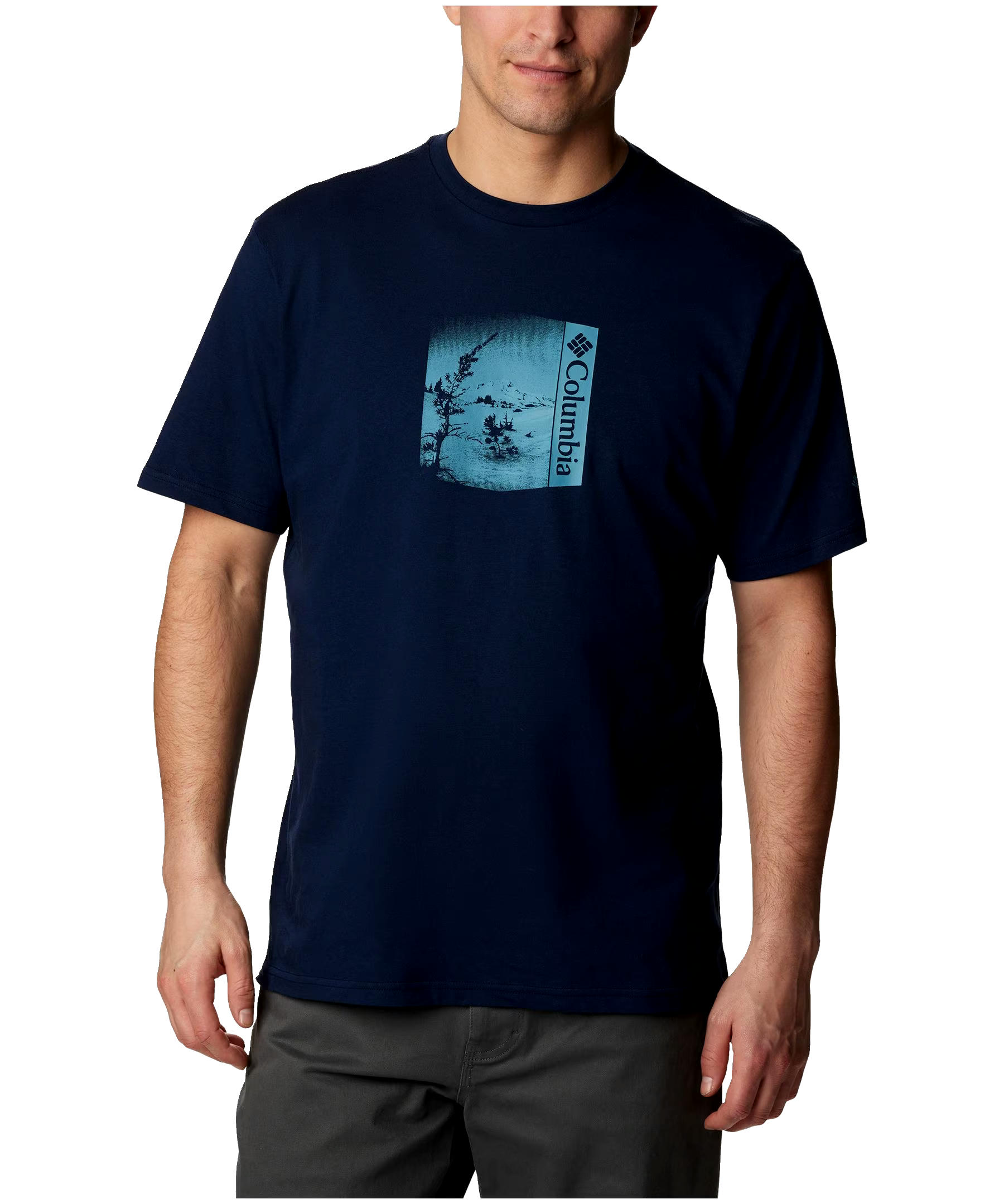 Columbia Men's Rockaway River Logo Graphic Comfort Stretch Crewneck T Shirt