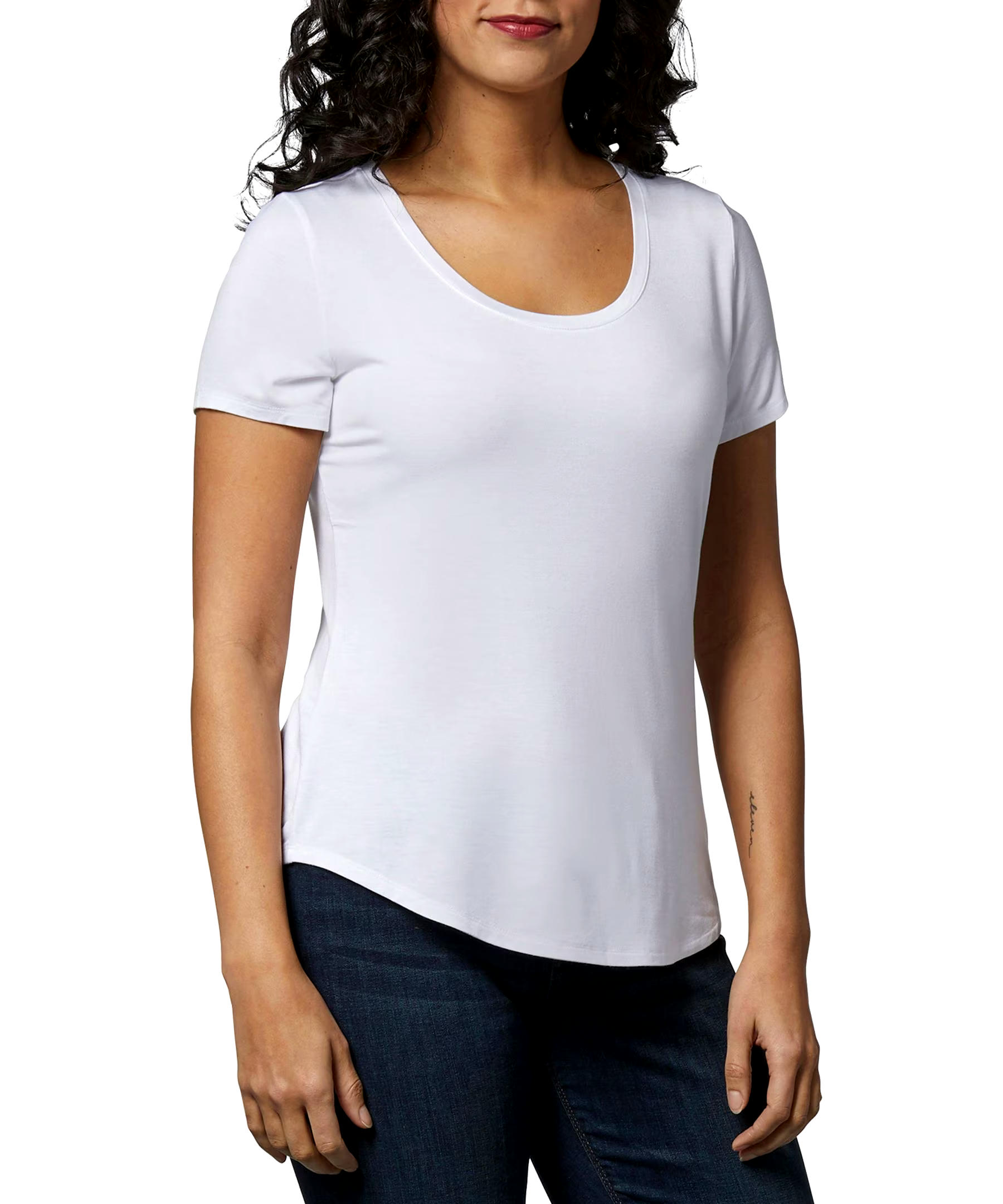 Denver Hayes Women's Relaxed Fit Scoop Neck T Shirt