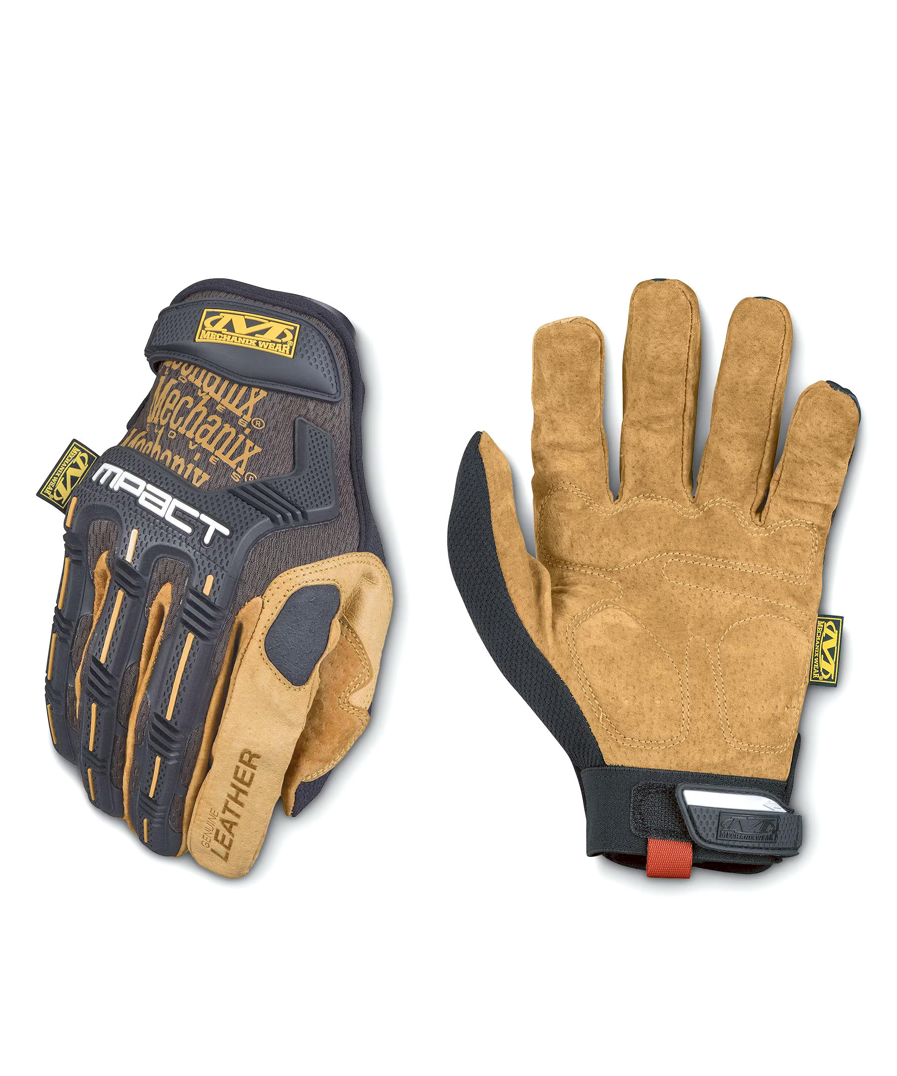 Mechanix Unisex 1 Pair Impact Pro Trekdry Durahide Leather Utility Gloves - Tan Black