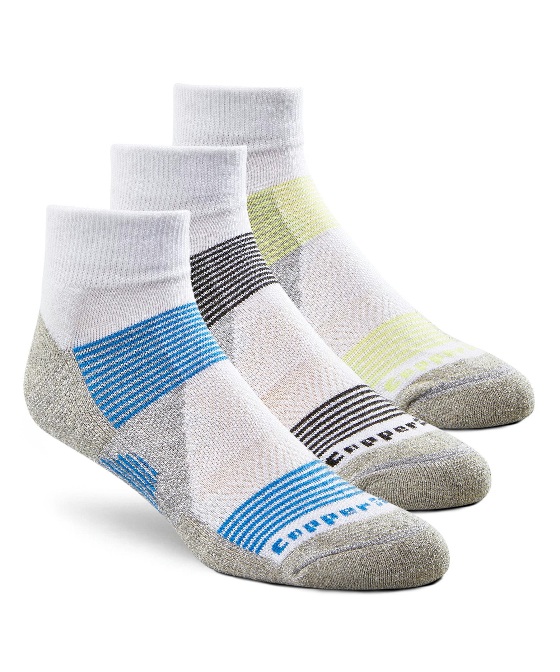 Copper Sole Men's 3 Pack Extreme Athletic Ankle Socks with Moisture Guard