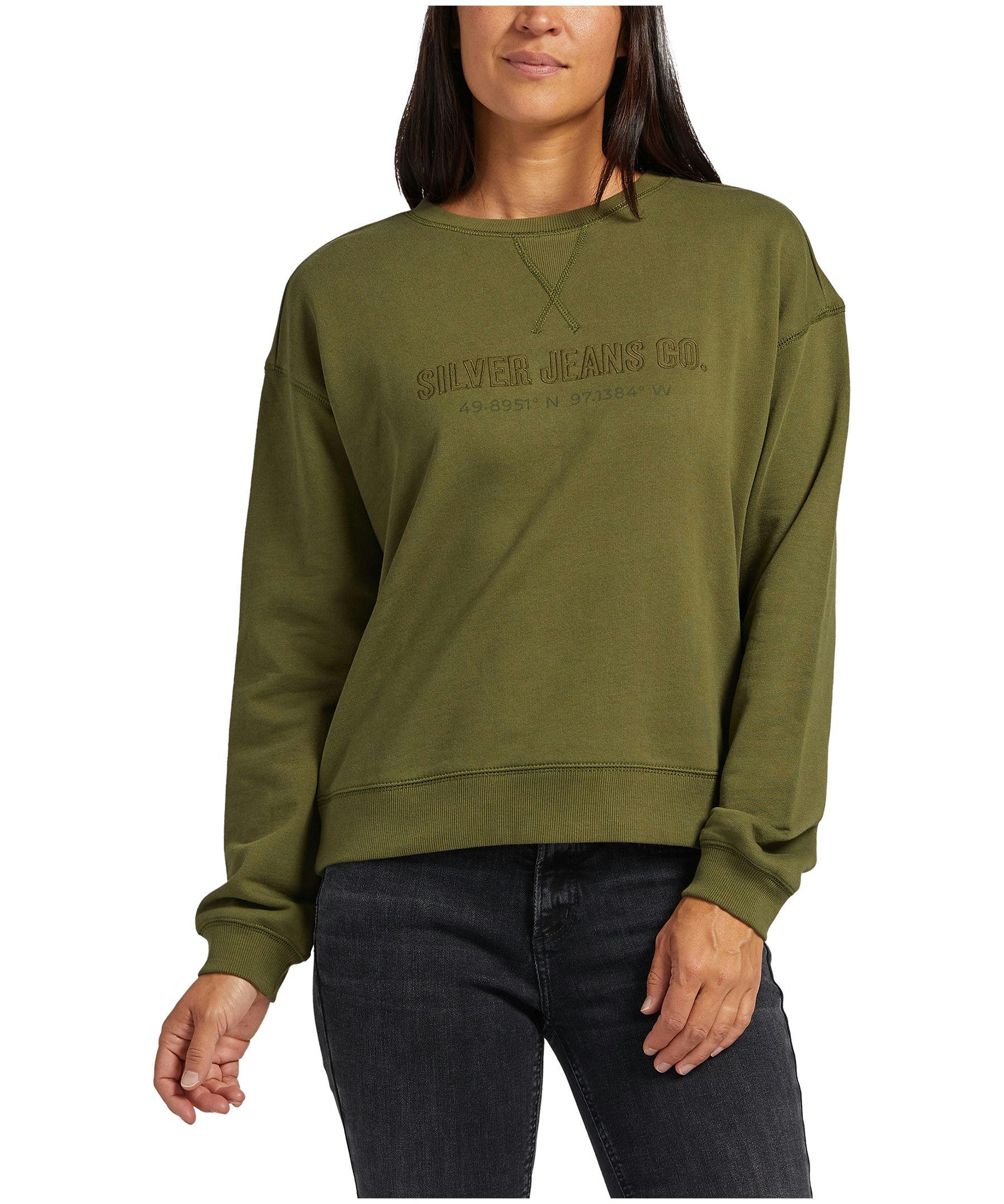 Silver Women's French Terry Crewneck Sweatshirt