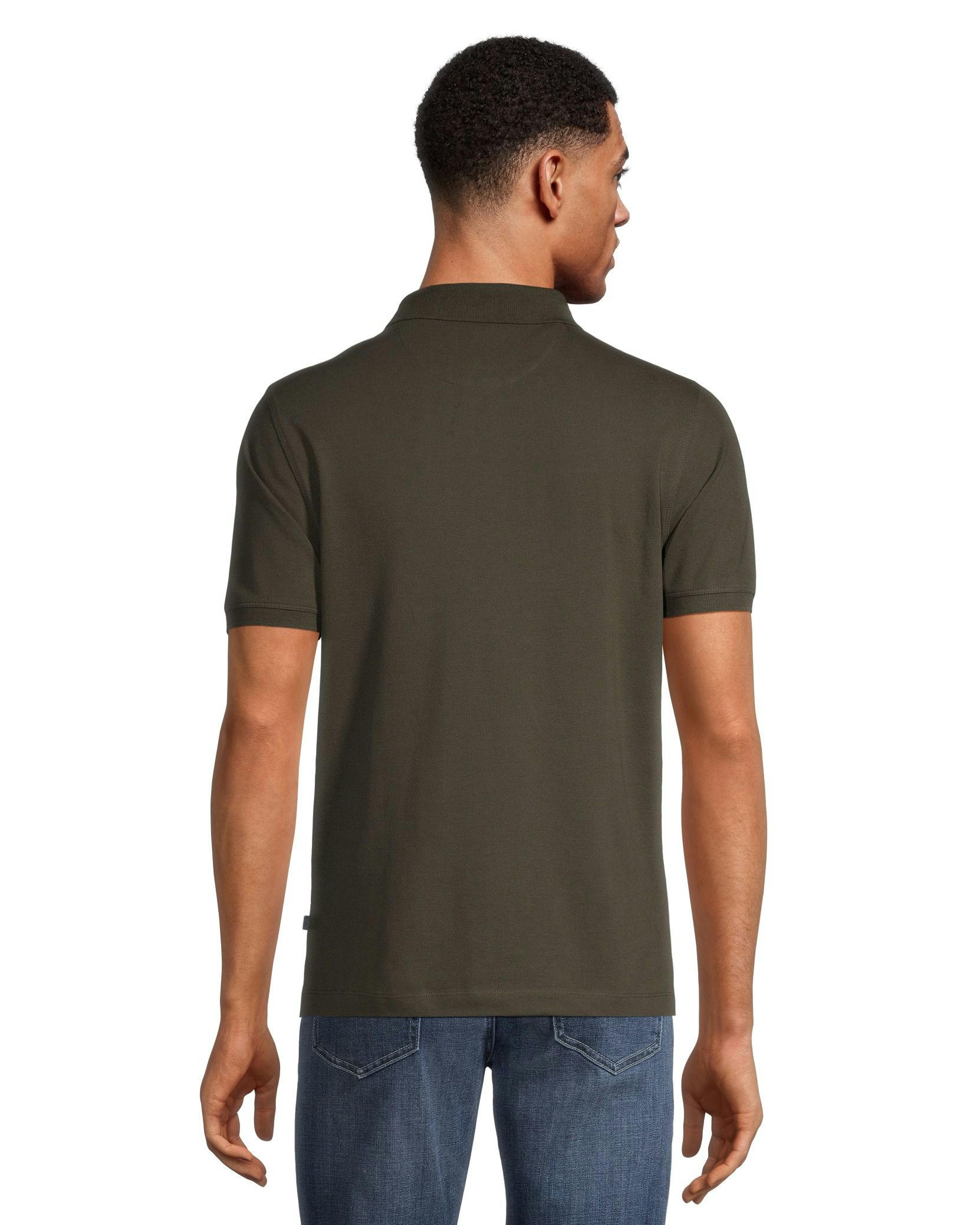 Denver Hayes Men's 50 Wash Stretch Short Sleeve Classic Fit Pique Polo Shirt