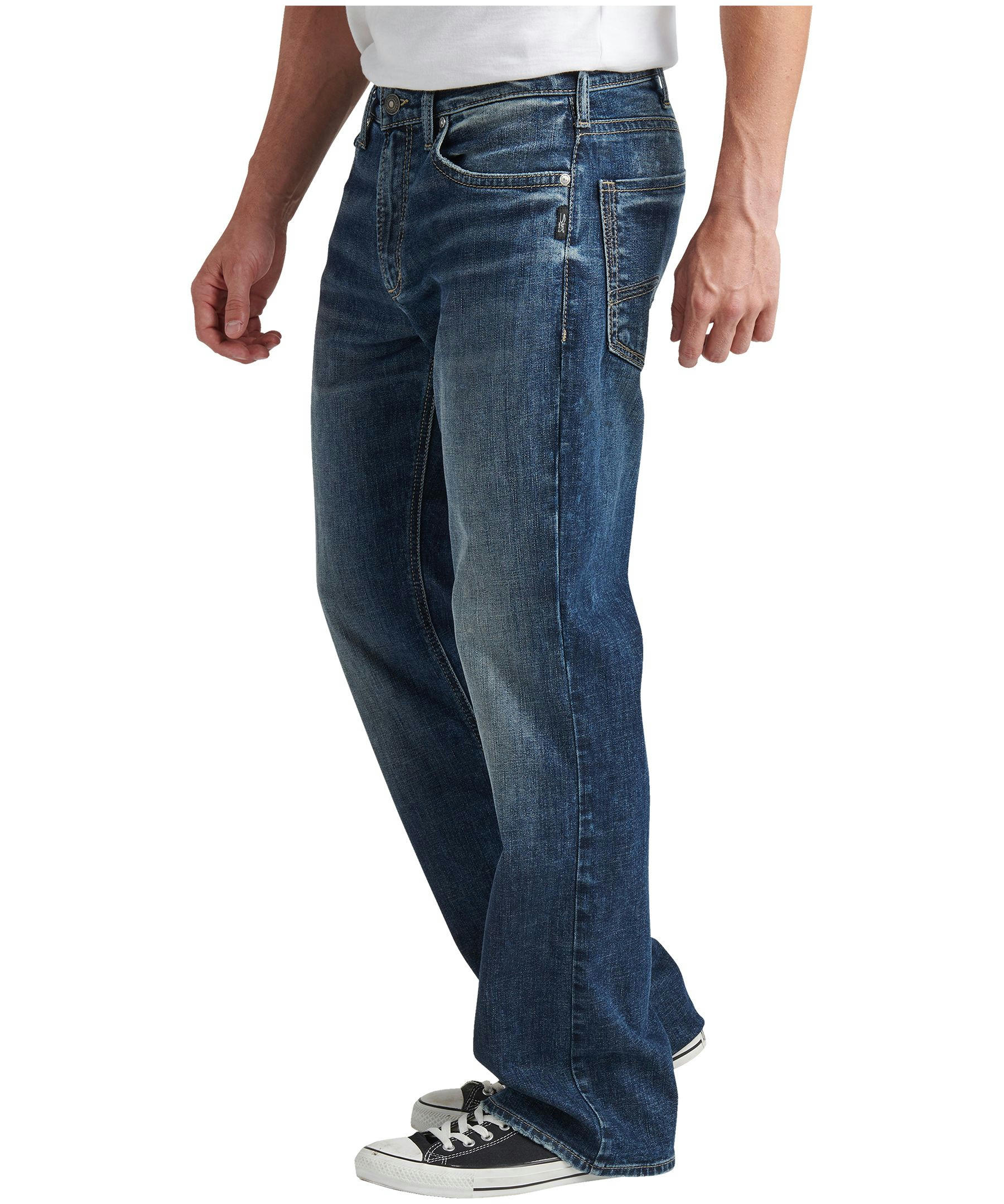 Silver Men's Zac Relaxed Fit Straight Leg Comfort Stretch Denim Jeans