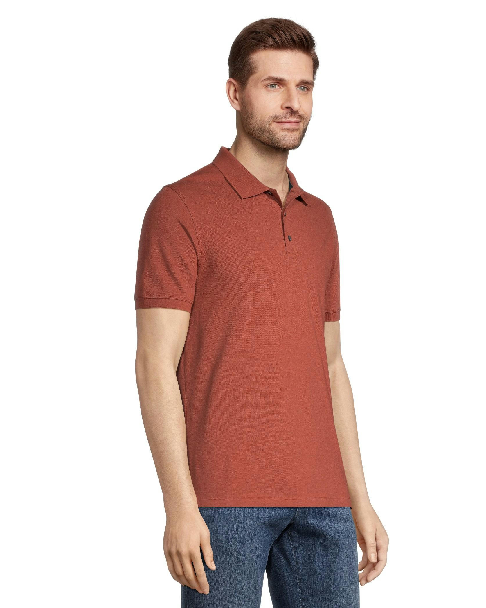 Denver Hayes Men's 50 Wash Stretch Short Sleeve Classic Fit Pique Polo Shirt