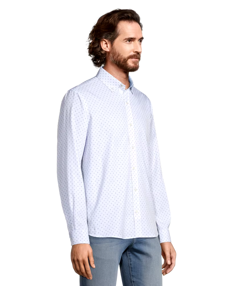 Denver Hayes Men's Hybrid 4-Way Stretch Long Sleeve Commuter Sport Shirt