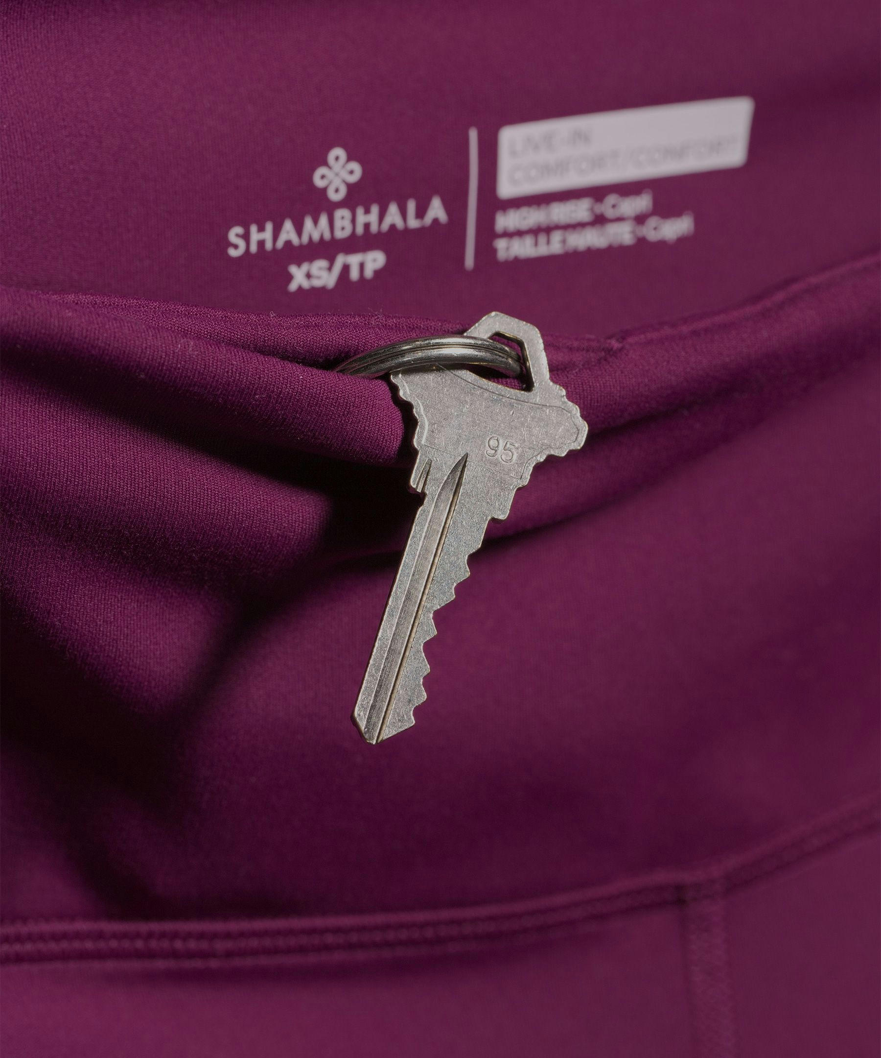 Shambhala Women's Comfort High Rise Crop Legging with Pocket