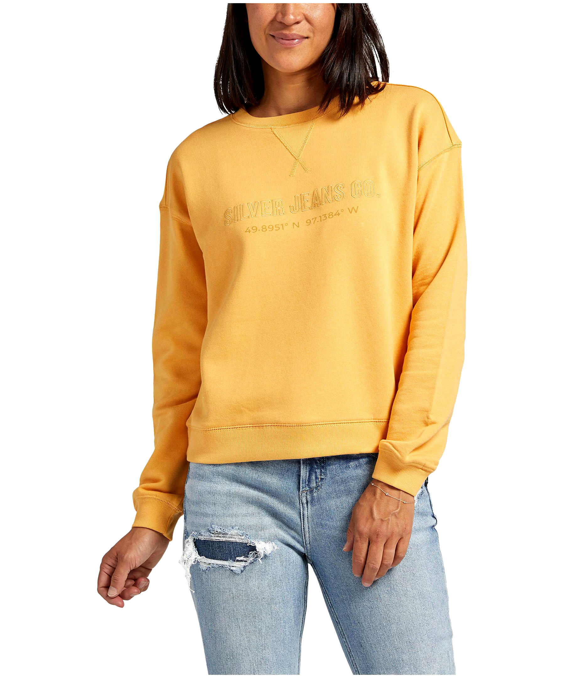 Silver Women's French Terry Crewneck Sweatshirt