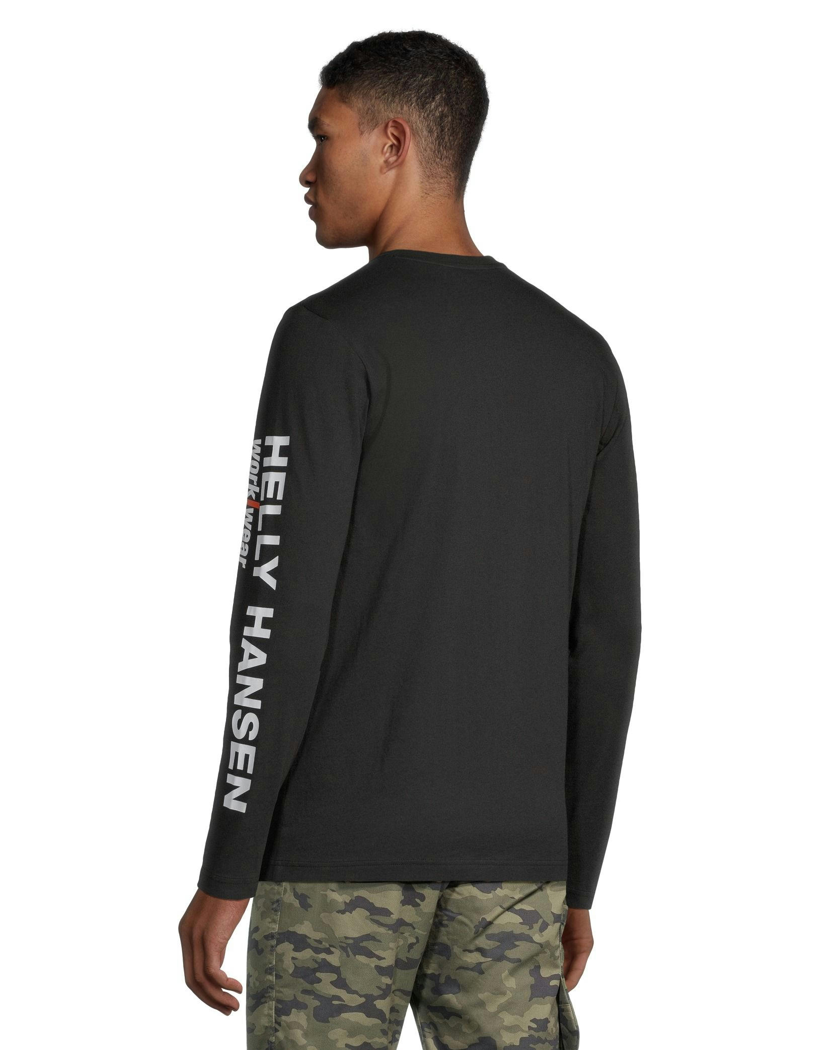 Helly Hansen Workwear Men's Sleeve Logo Cotton Long Sleeve T Shirt