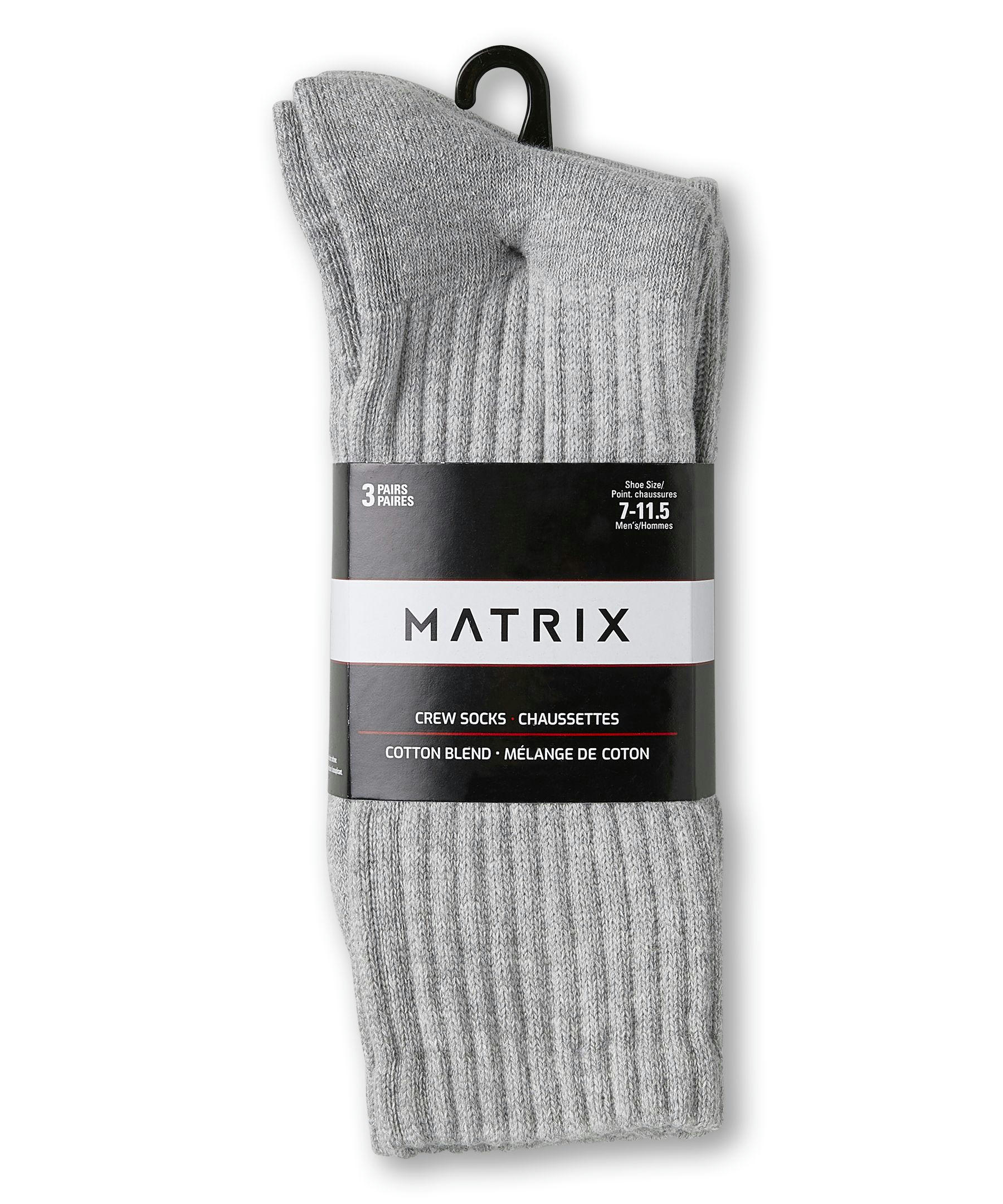 Matrix Men's 3 Pack Crew Sport Socks