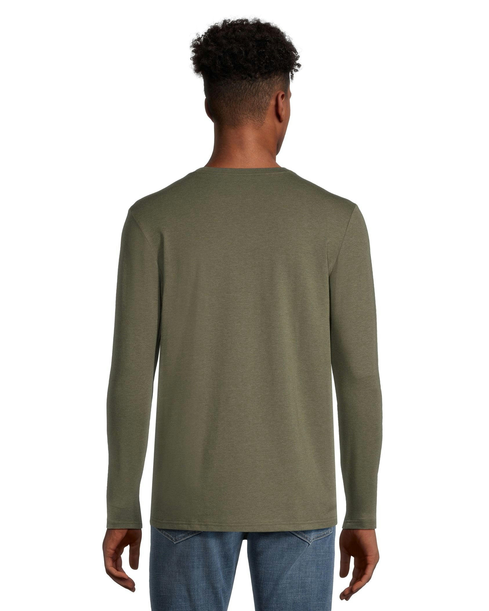 Denver Hayes Men's Stretch Long Sleeve Modern Fit Crewneck T Shirt