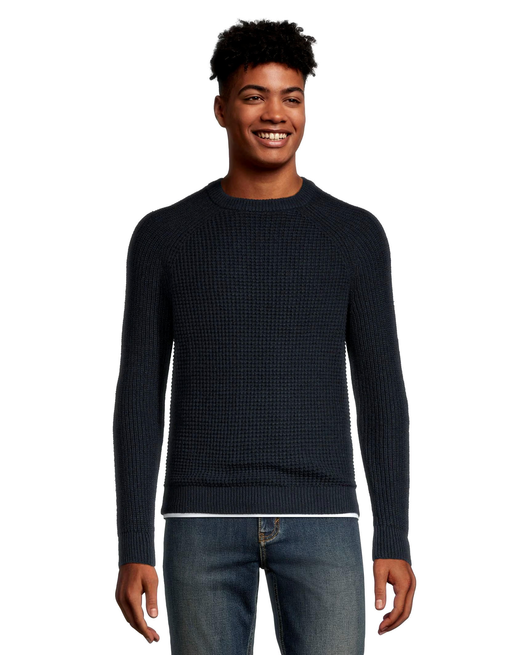 Denver Hayes Men's Mixed Stitch Crewneck Sweater