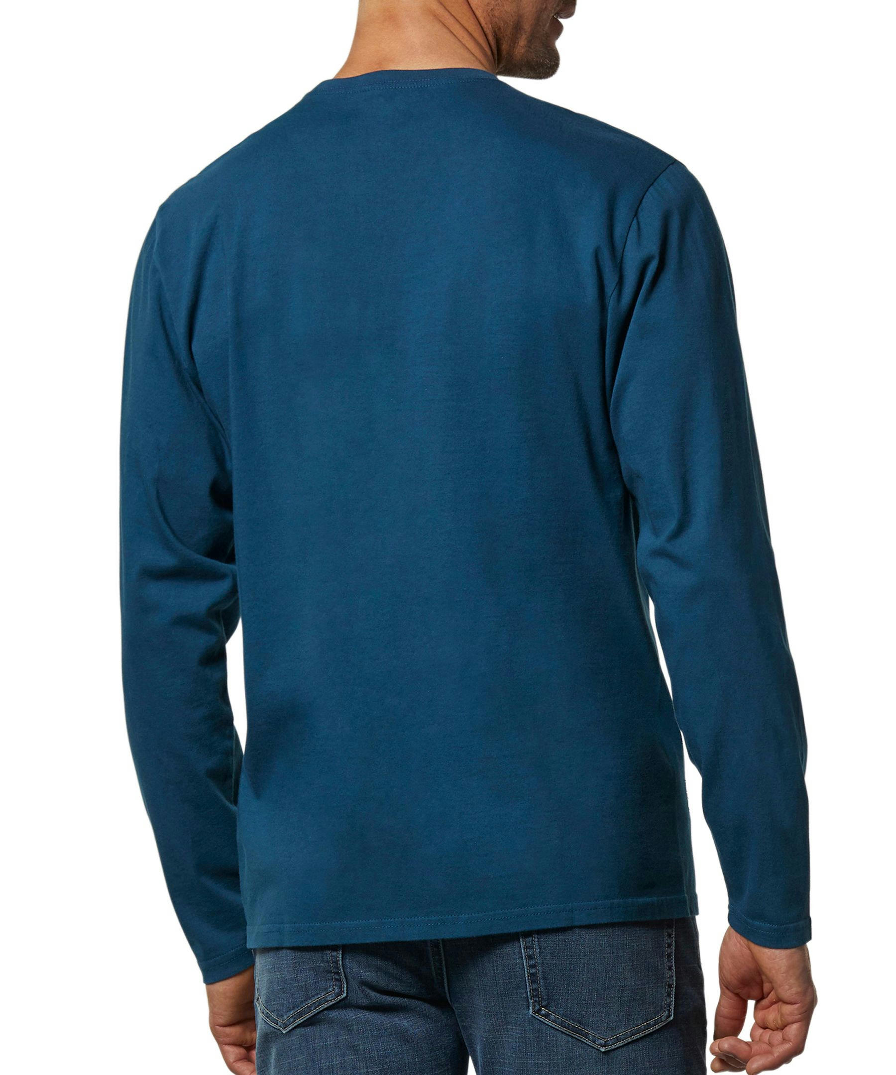 Denver Hayes Men's 50 Wash Long Sleeve Classic Fit Crew Neck T-Shirt