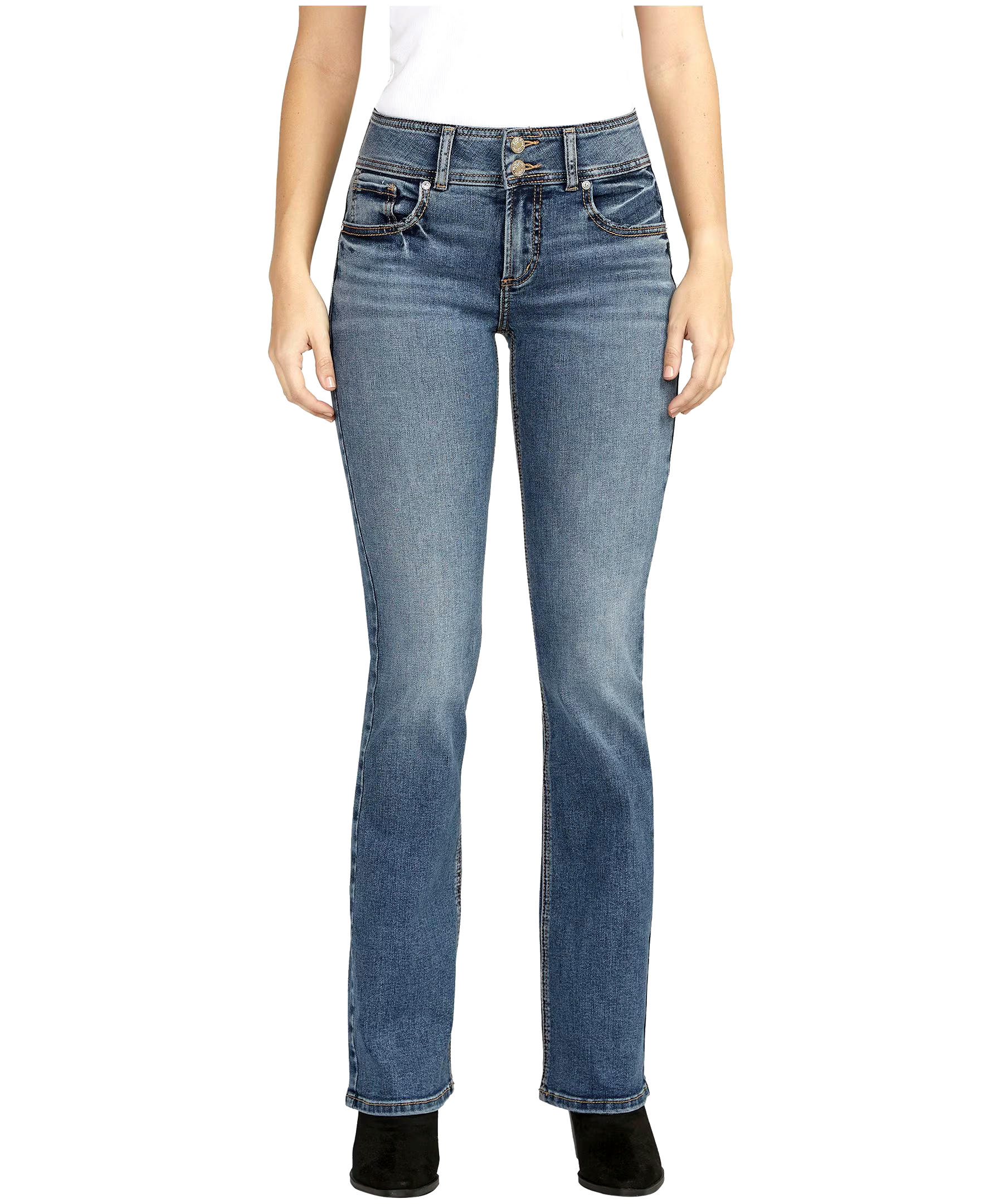 Silver Women's Suki Mid Rise Curvy Fit Slim Bootcut Jeans