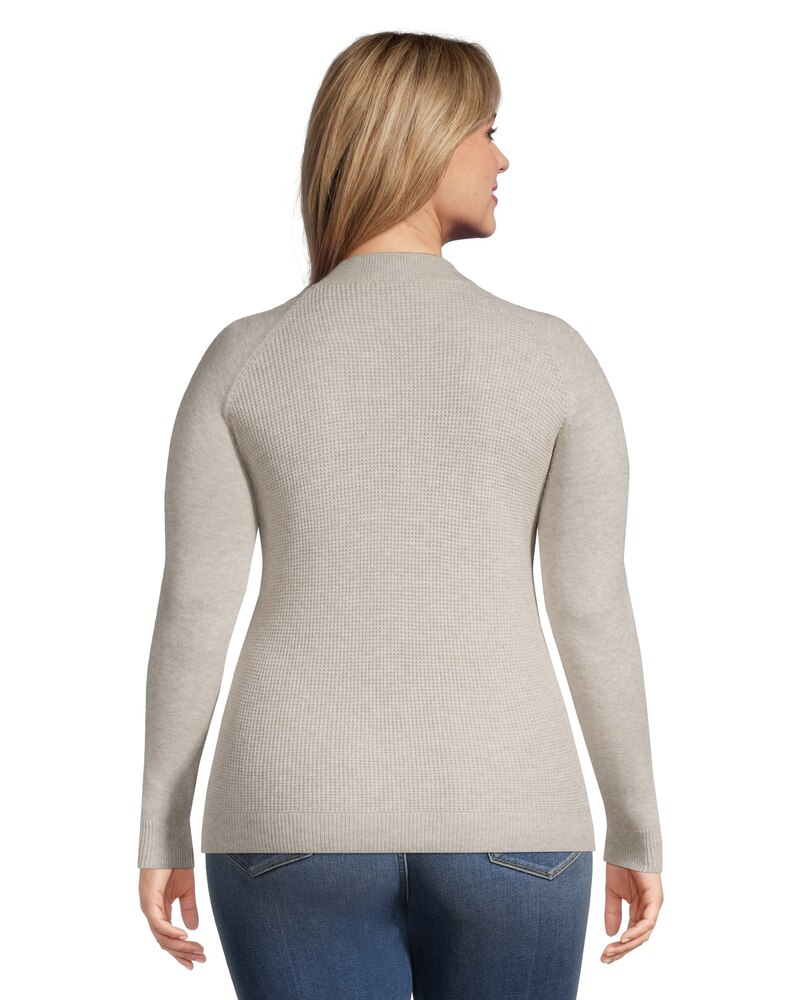 Denver Hayes Women's Cozy Waffle Knit Fitted Crewneck Pullover Sweater