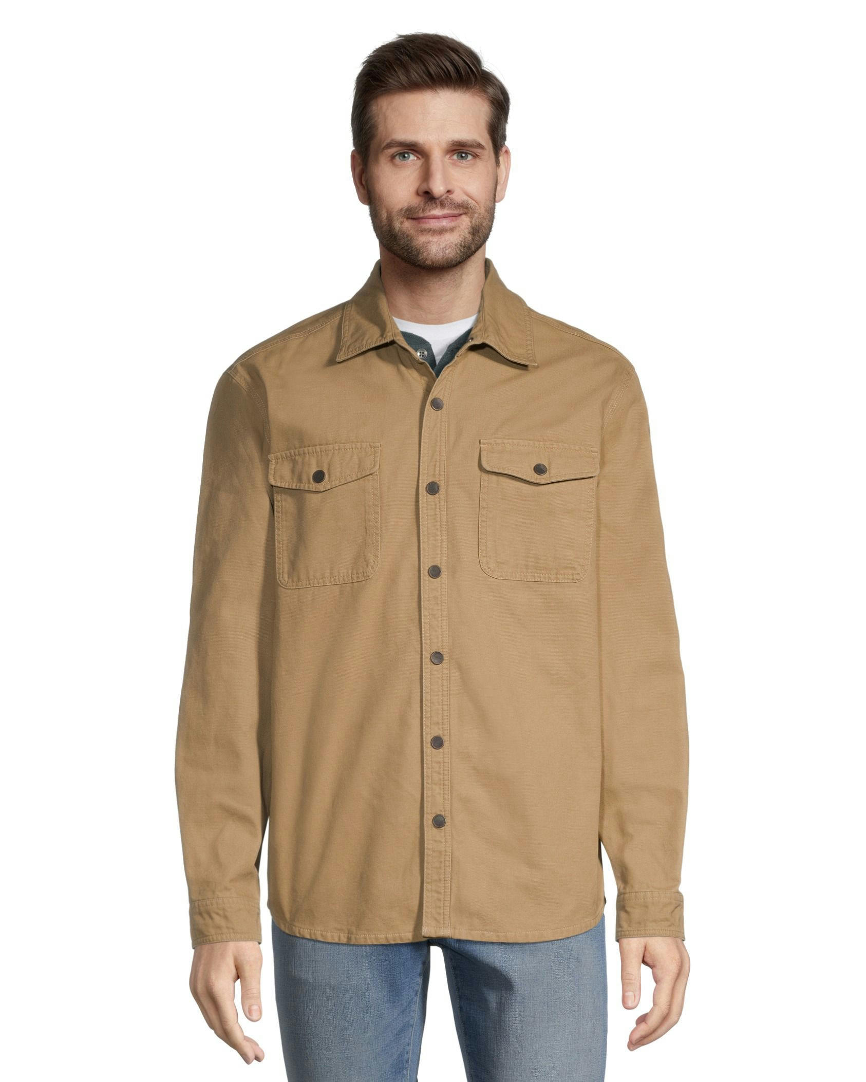 Boston Traders Men's Flannel Lined Cotton Canvas Shacket