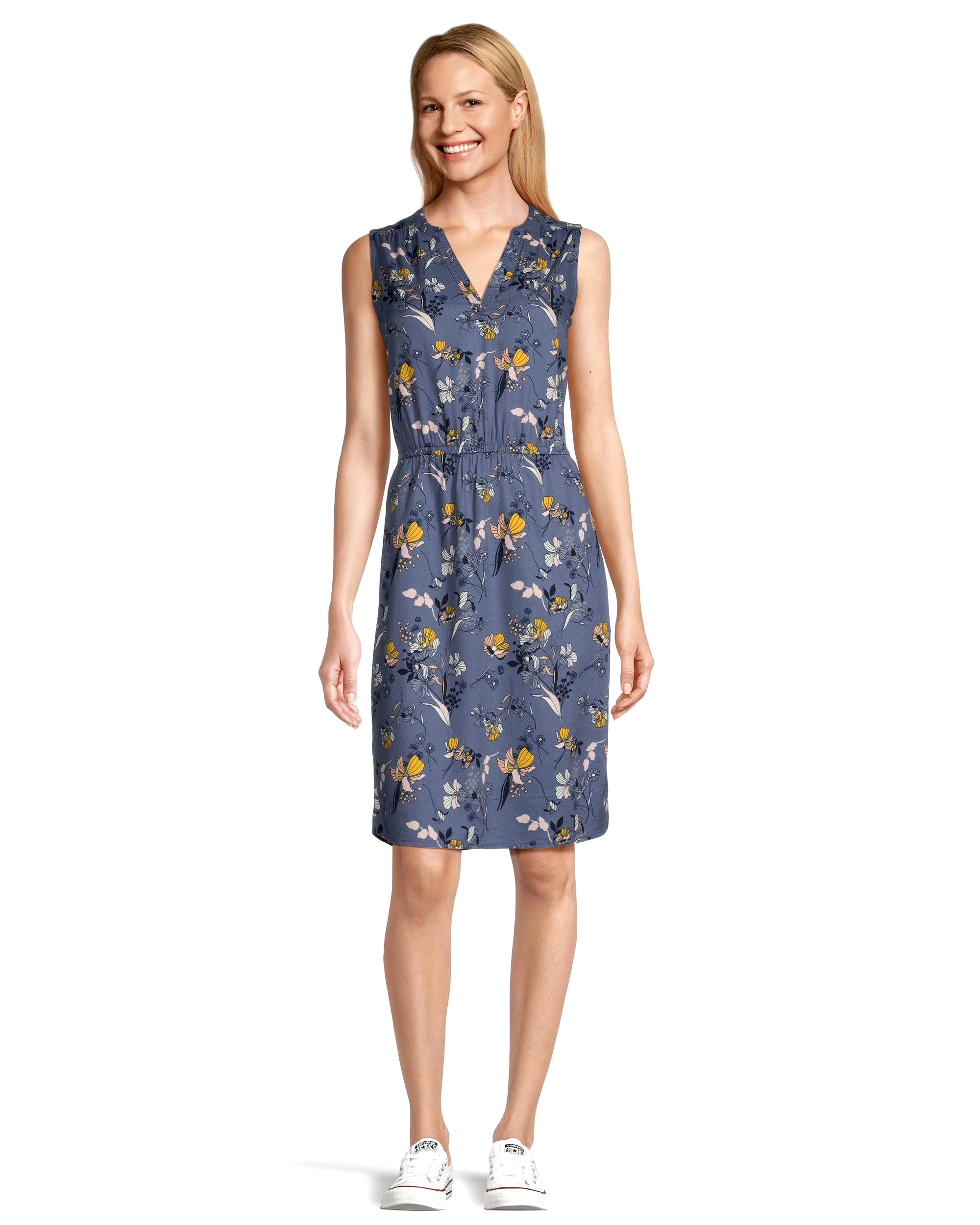 Women's Print Sleeveless V-Neck Dress
